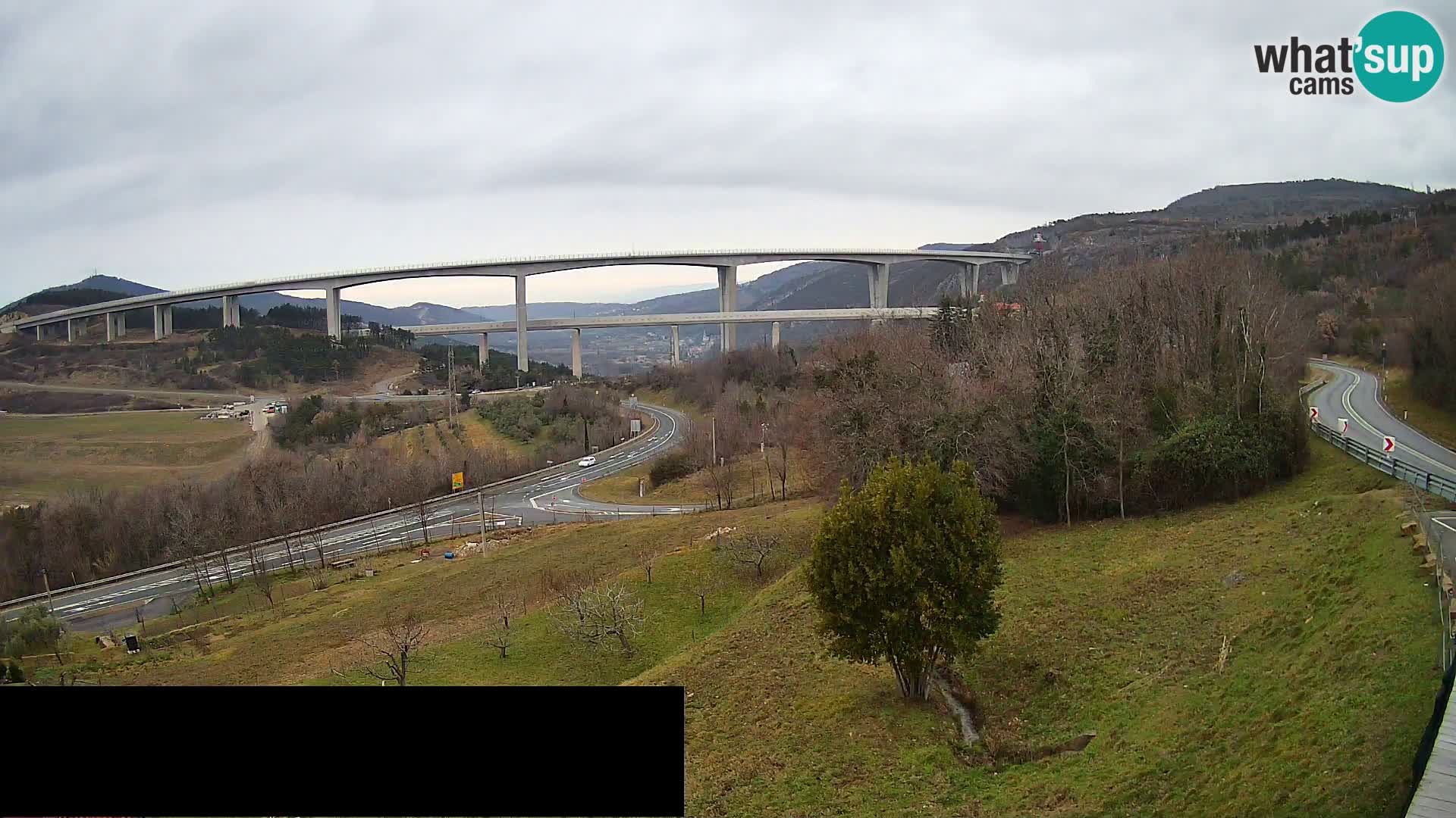 Livecam  Črni Kal Viadotto – panorama dal Viki Burger
