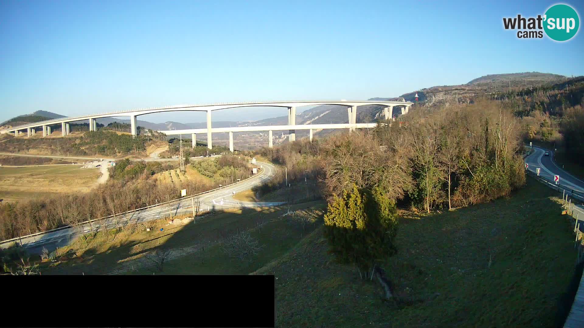 Livecam  Črni Kal Viadotto – panorama dal Viki Burger