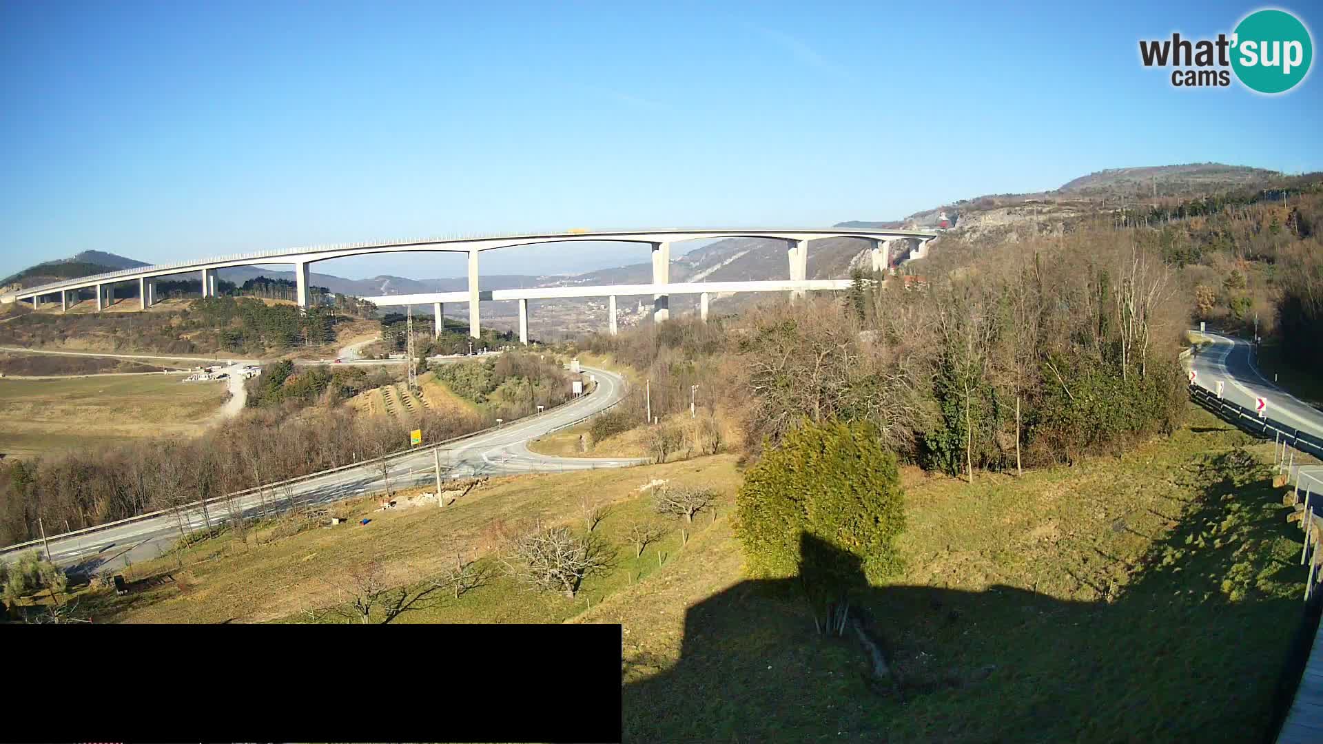 Livecam  Črni Kal Viadotto – panorama dal Viki Burger
