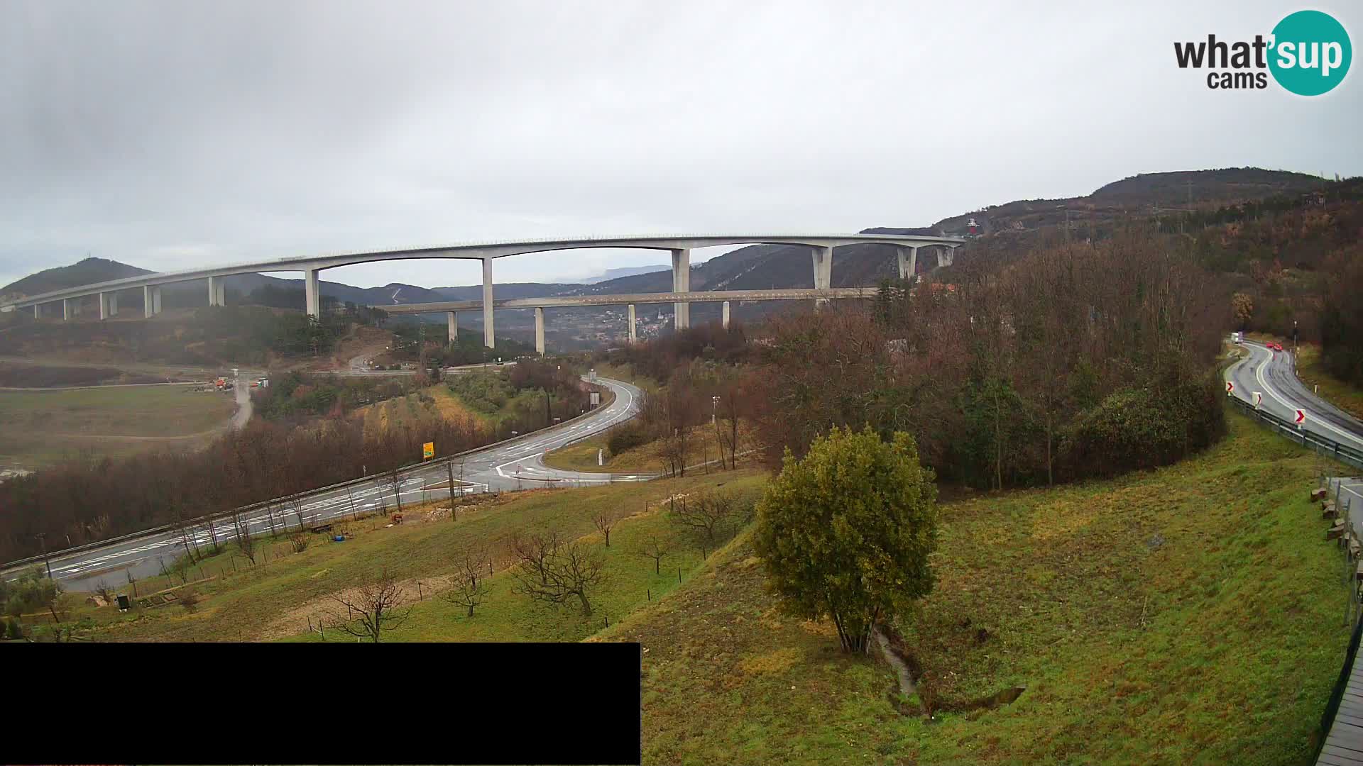 Livecam  Črni Kal Viadotto – panorama dal Viki Burger