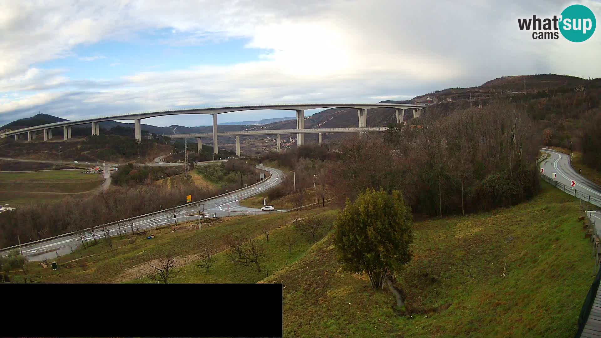 Livecam  Črni Kal Viadotto – panorama dal Viki Burger