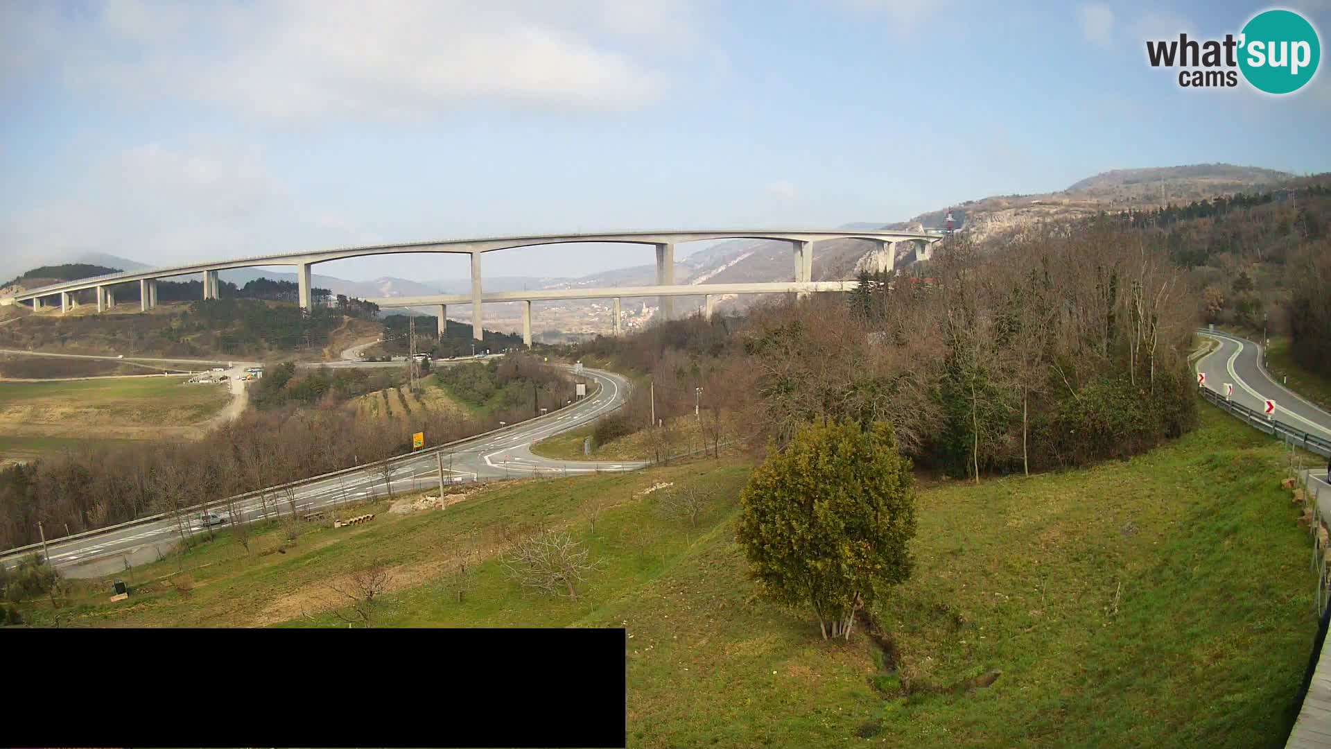 Livecam  Črni Kal Viadotto – panorama dal Viki Burger