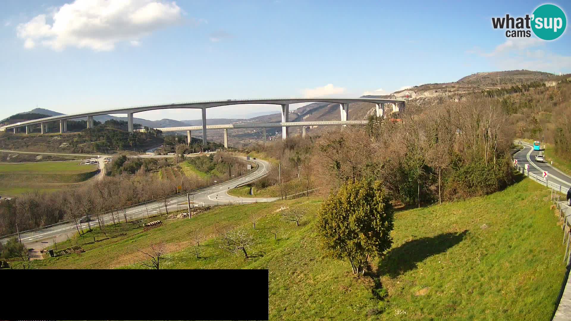 Livecam  Črni Kal Viadotto – panorama dal Viki Burger