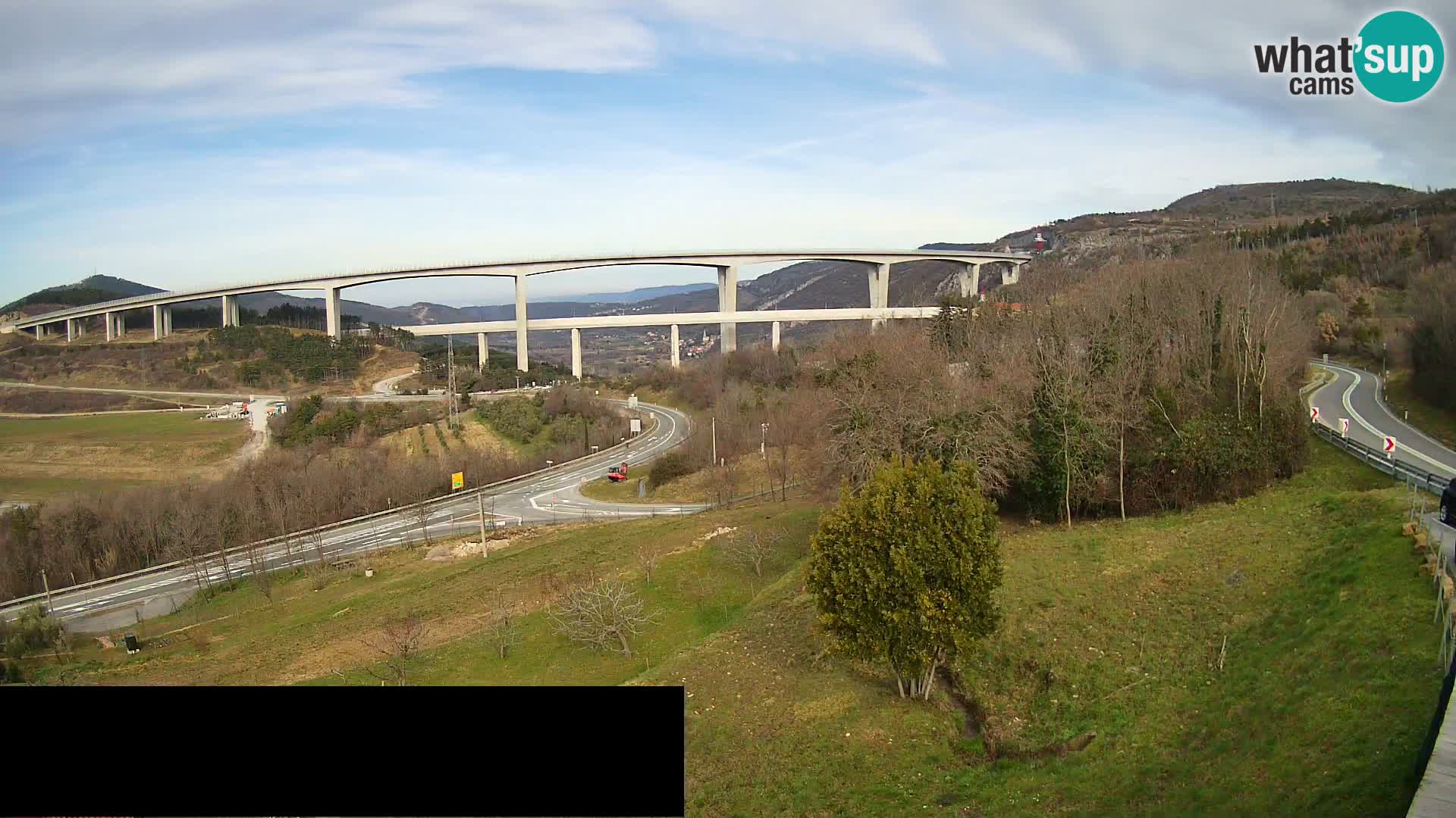 Livecam  Črni Kal Viadotto – panorama dal Viki Burger