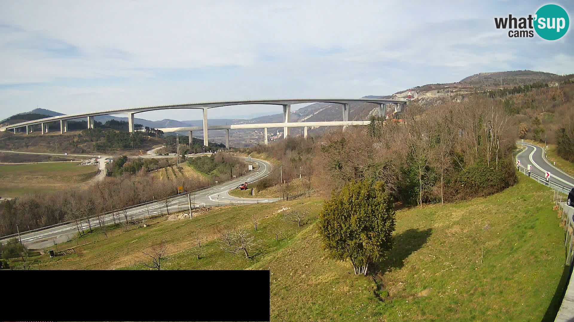 Livecam  Črni Kal Viadotto – panorama dal Viki Burger
