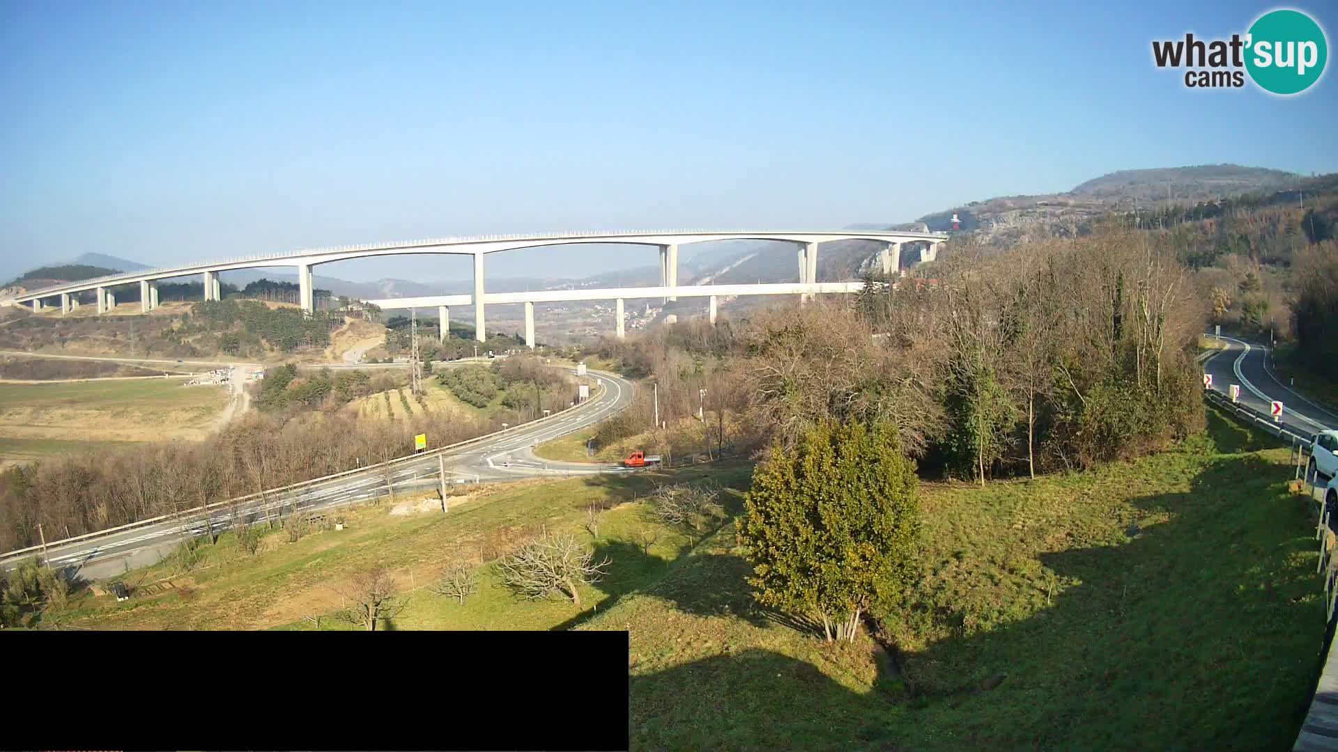 Livecam  Črni Kal Viadotto – panorama dal Viki Burger