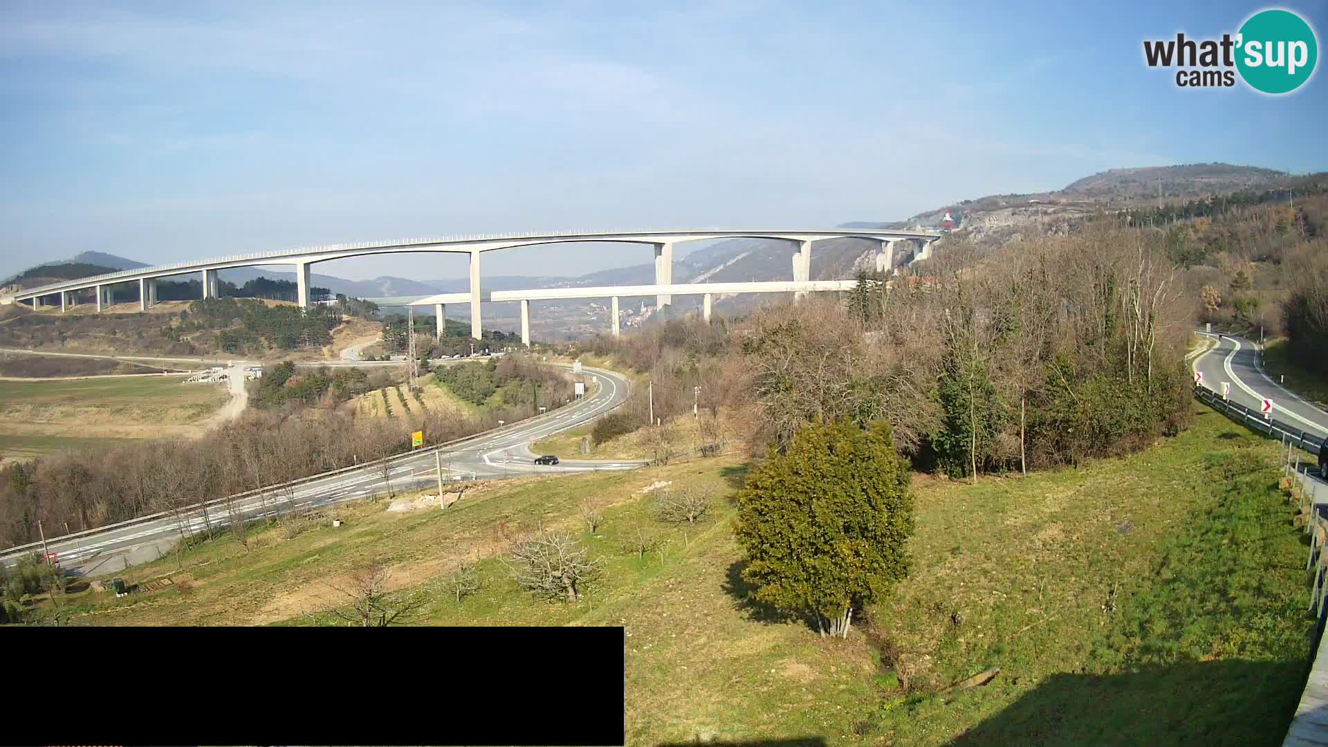 Livecam  Črni Kal Viadotto – panorama dal Viki Burger