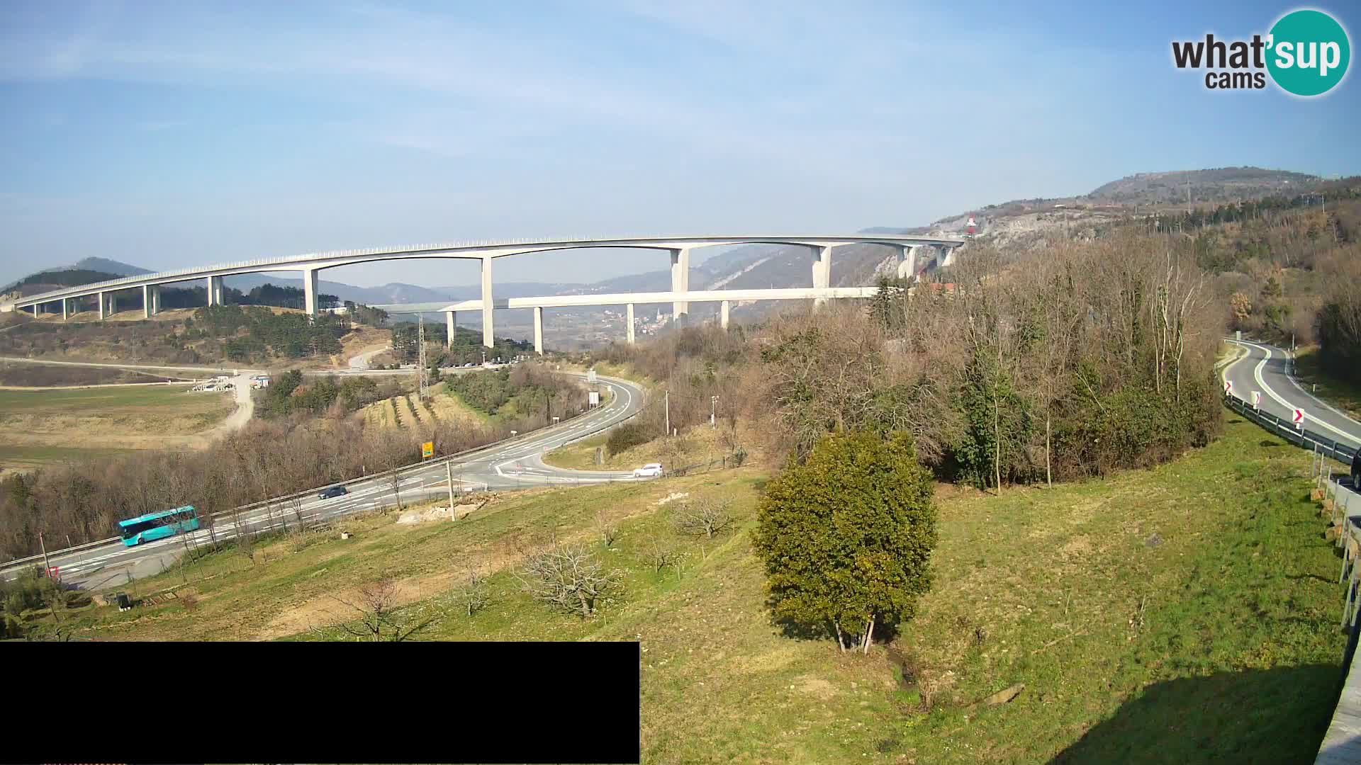 Livecam  Črni Kal Viadotto – panorama dal Viki Burger
