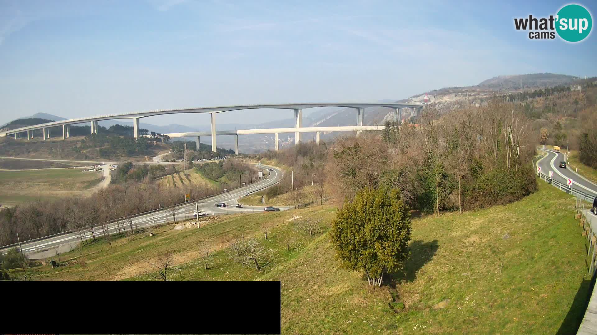 Livecam  Črni Kal Viadotto – panorama dal Viki Burger
