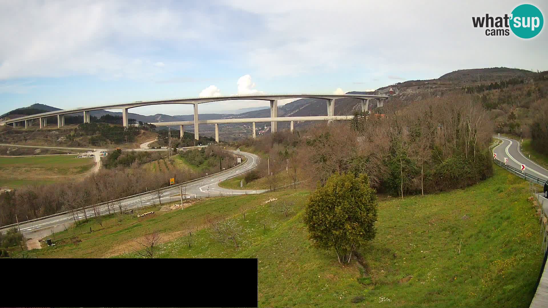 Kamera v živo Črni Kal Viadukt – pogled z Viki Burgerja