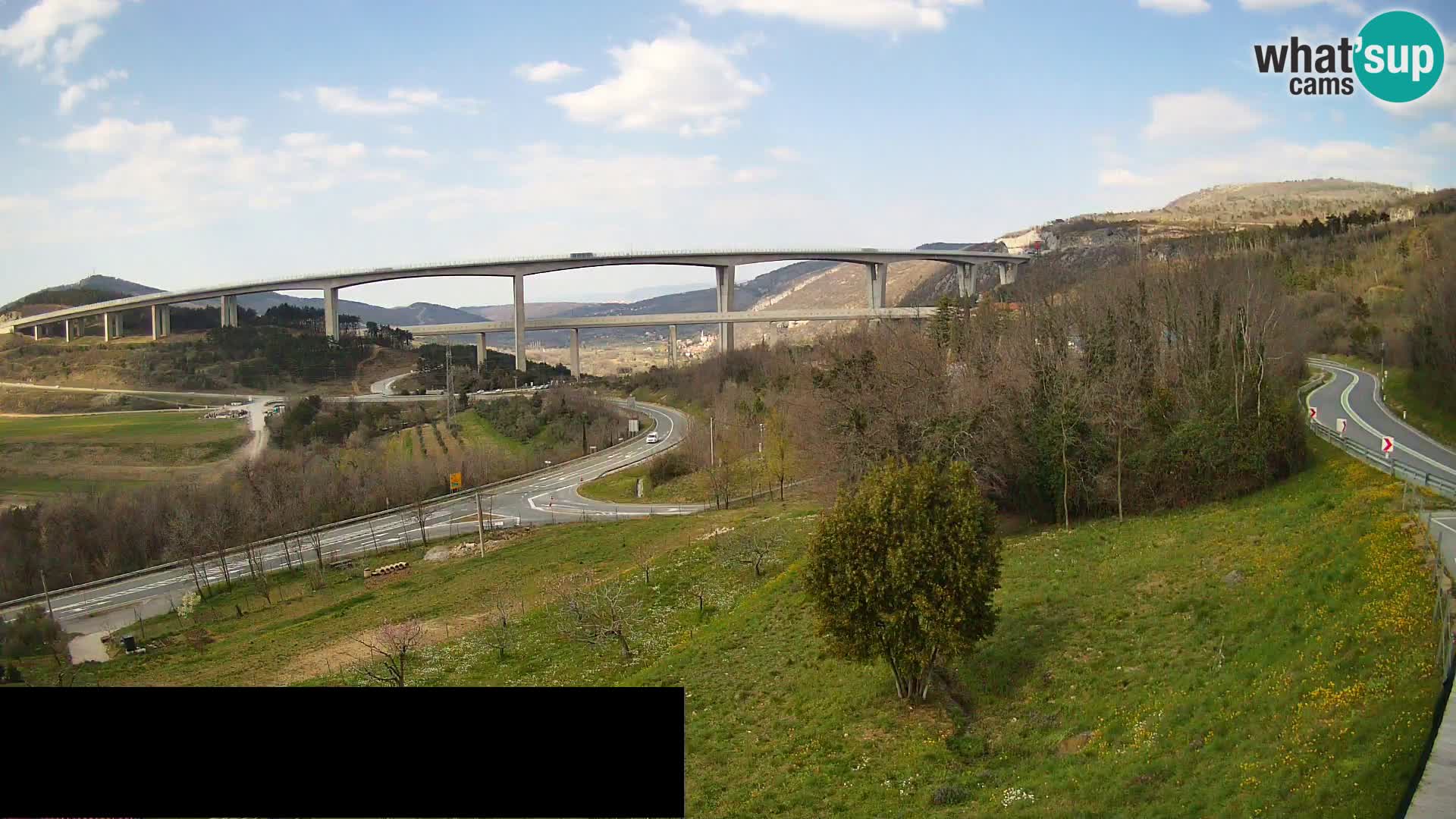 Livecam  Črni Kal Viadotto – panorama dal Viki Burger