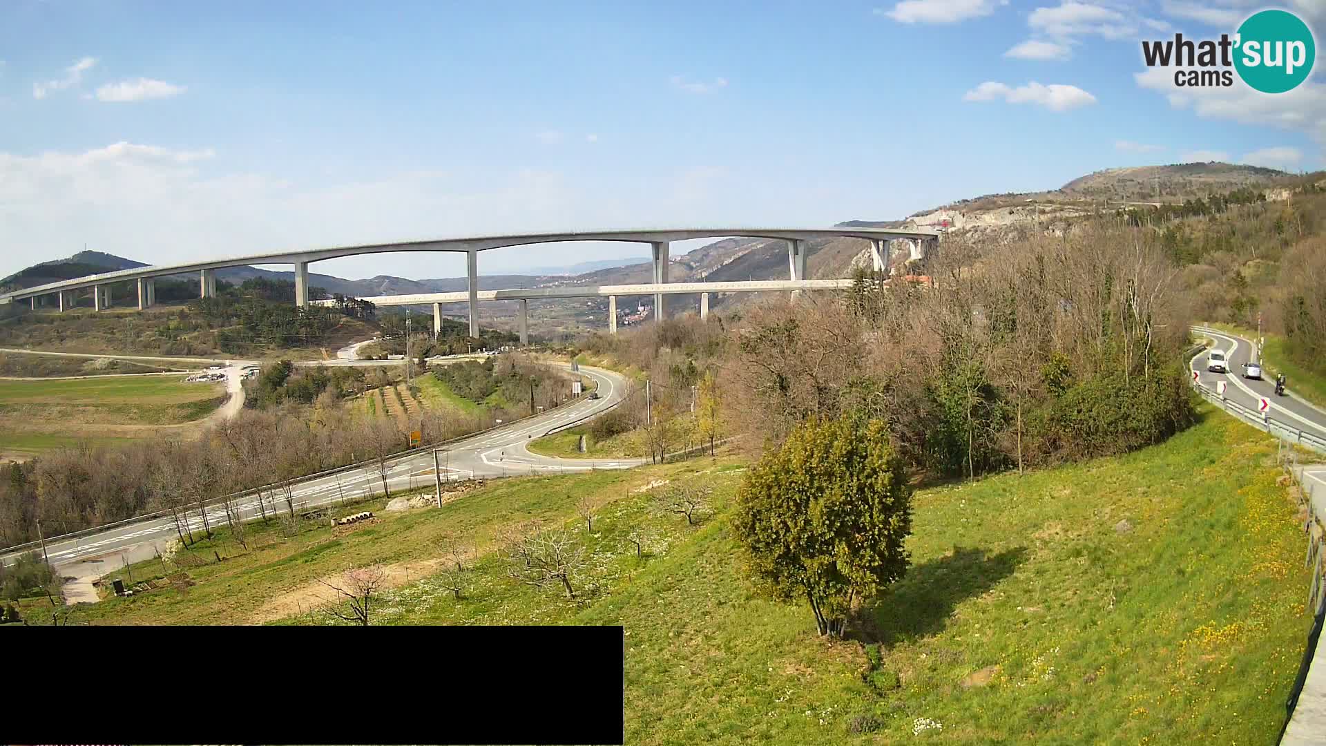 Kamera v živo Črni Kal Viadukt – pogled z Viki Burgerja