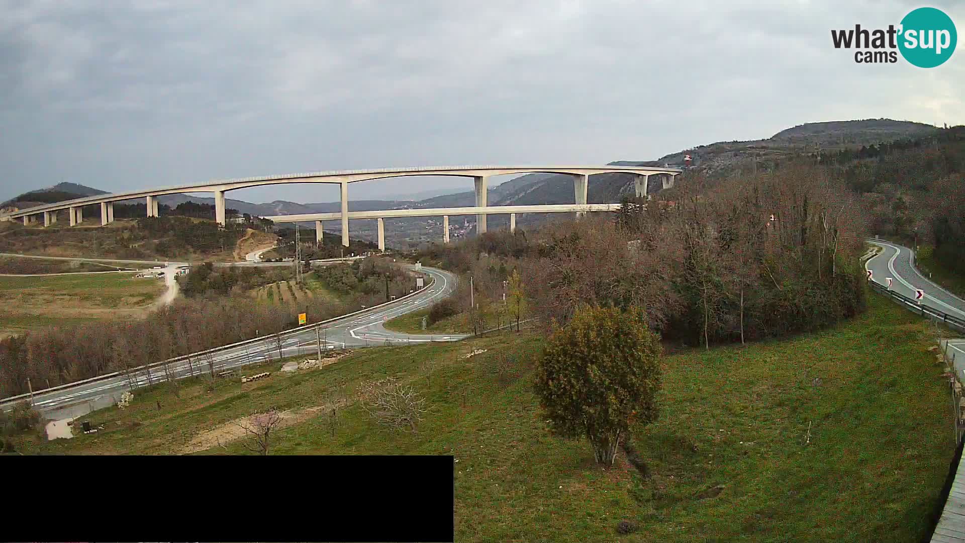 Livecam Črni Kal Viadotto – panorama dal Viki Burger