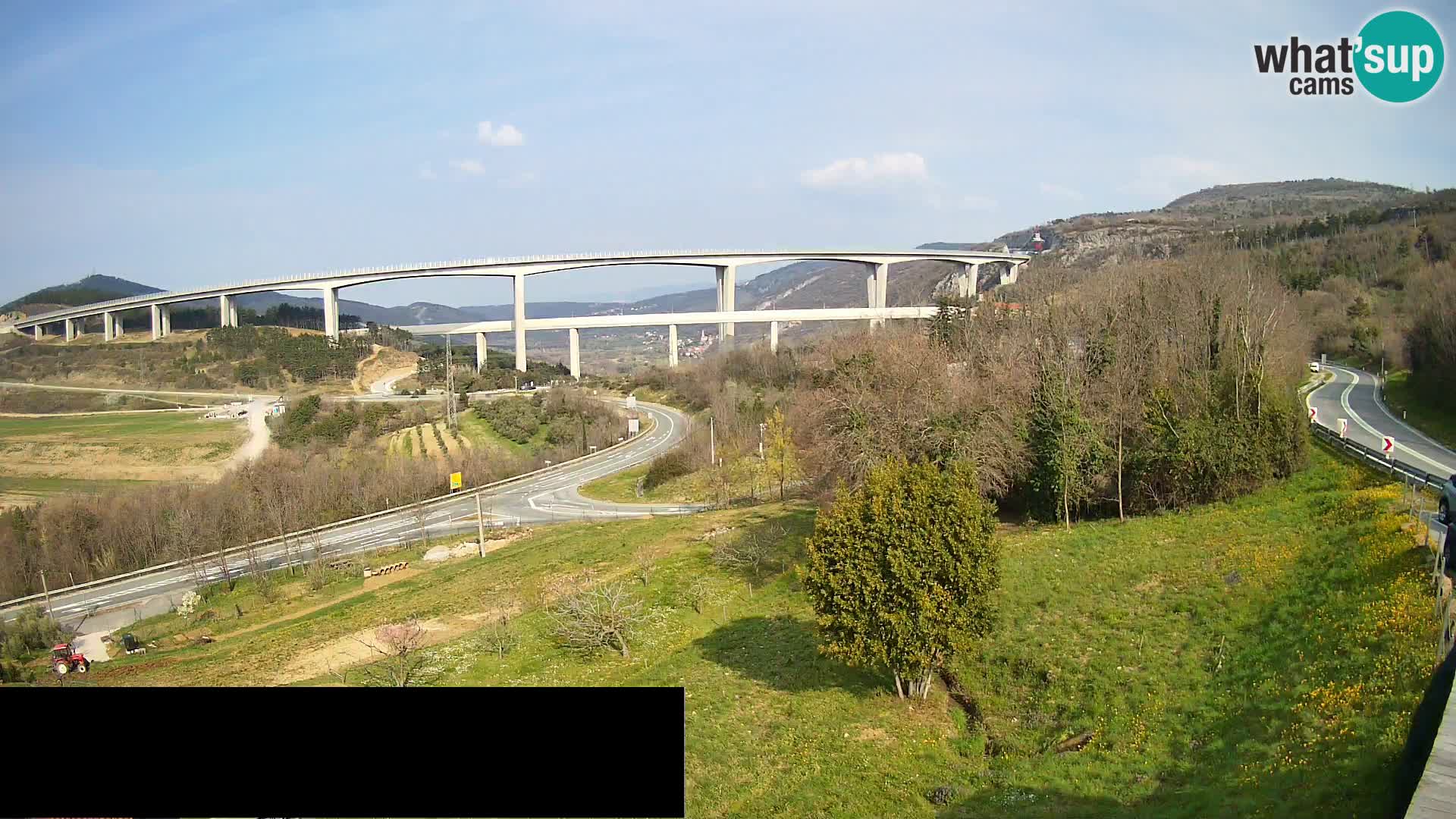 Livecam  Črni Kal Viadotto – panorama dal Viki Burger