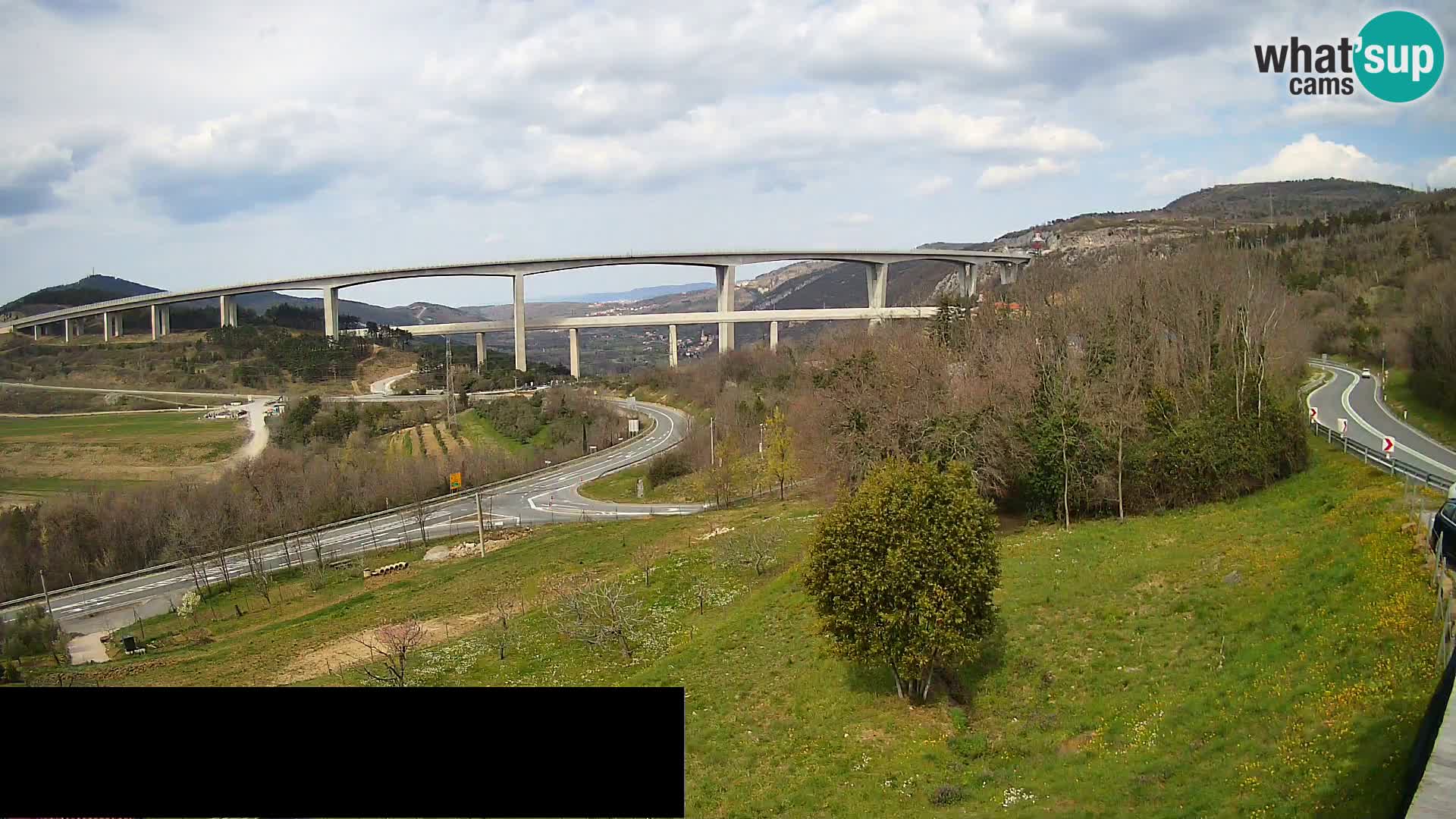 Webcam Črni Kal Viaduct – view from Viki Burger