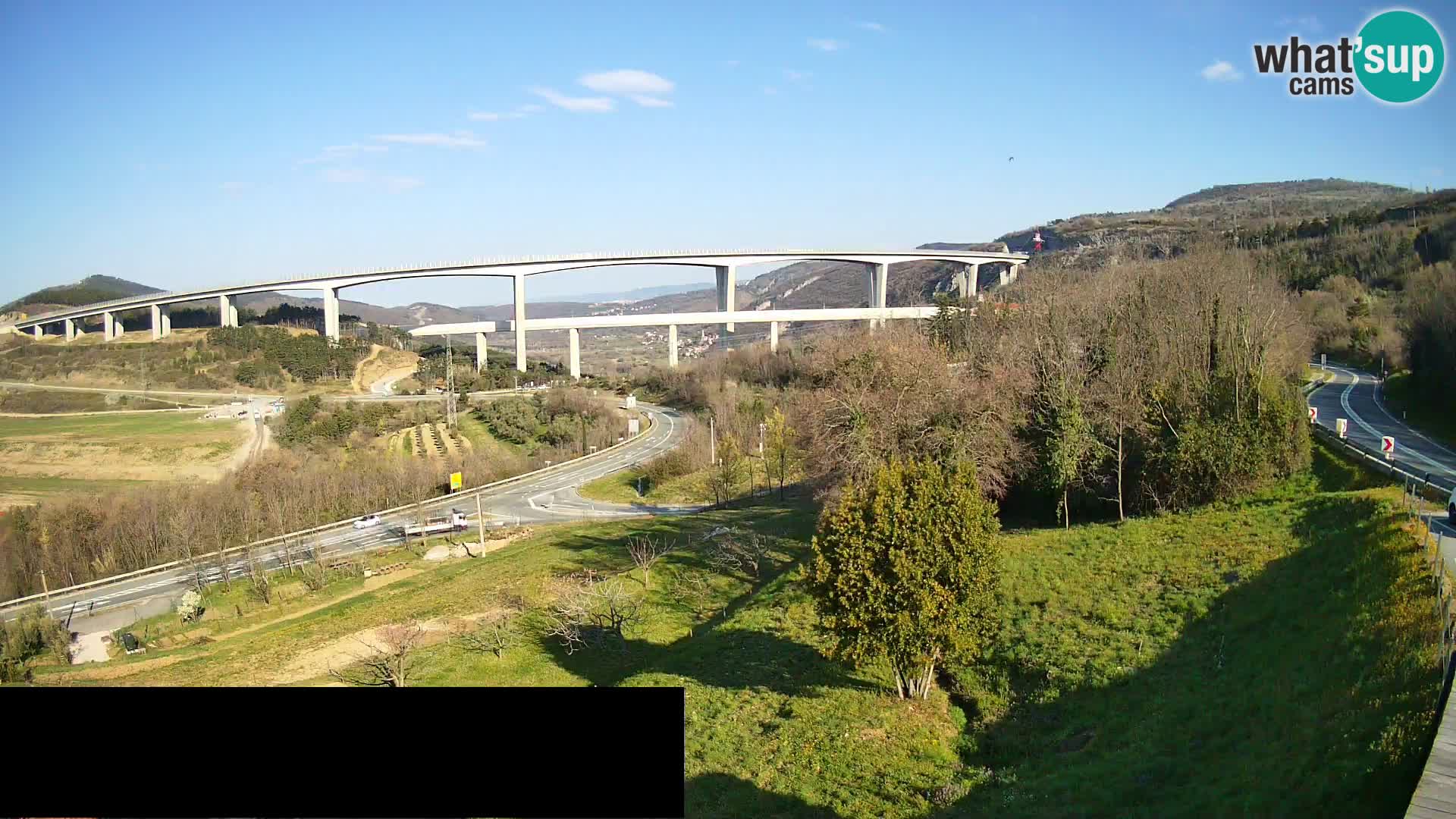 Livecam  Črni Kal Viadotto – panorama dal Viki Burger