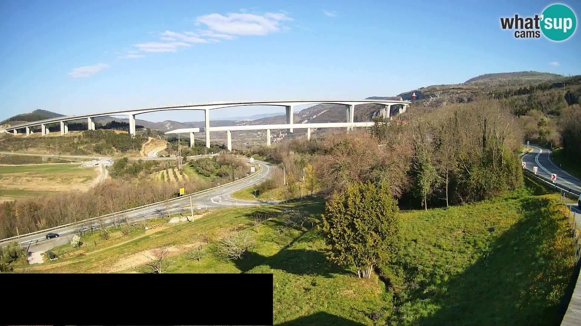 Livecam  Črni Kal Viadotto – panorama dal Viki Burger