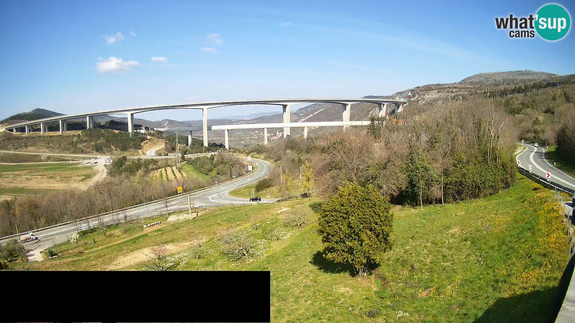 Livecam  Črni Kal Viadotto – panorama dal Viki Burger