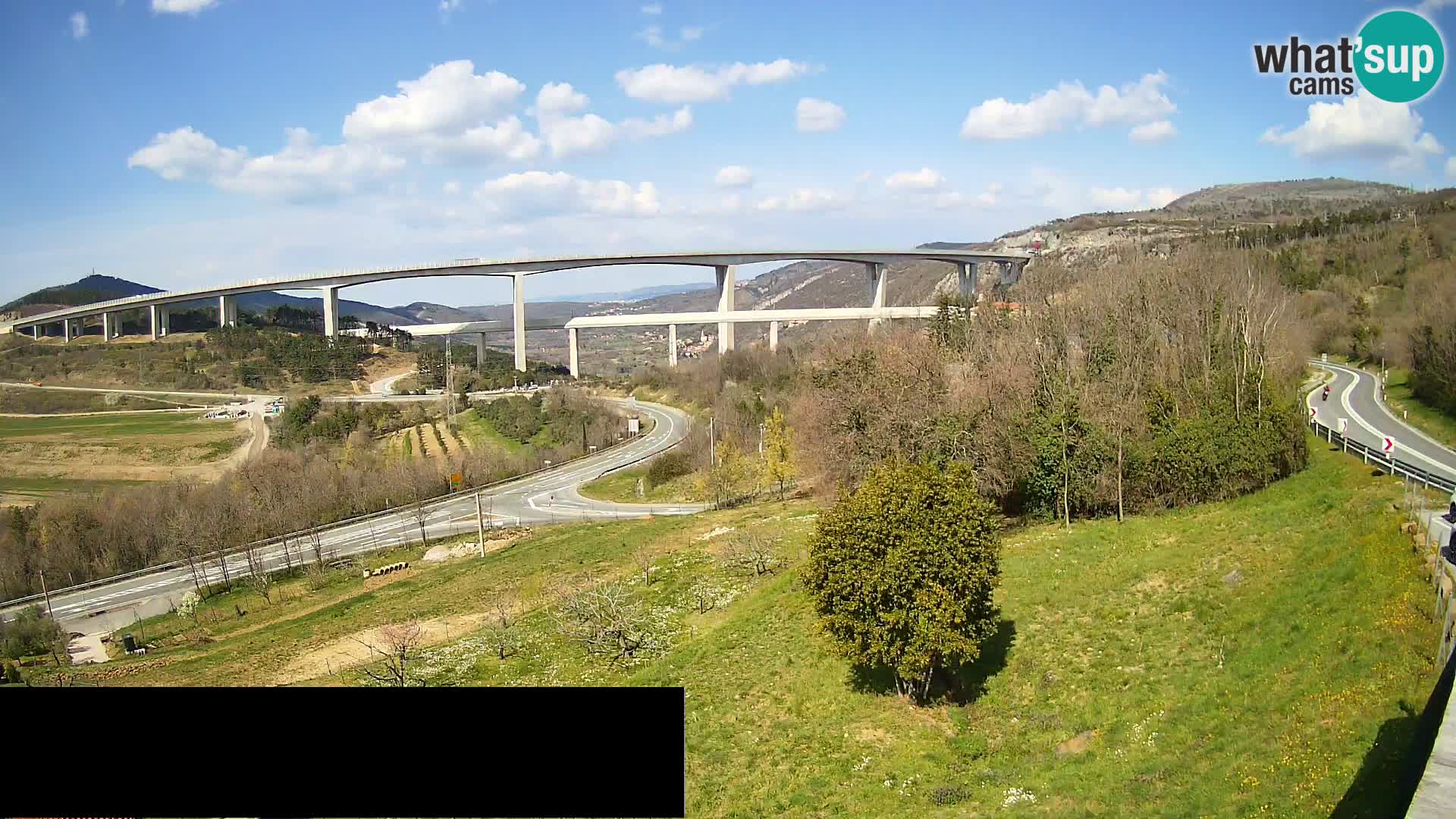 Kamera v živo Črni Kal Viadukt – pogled z Viki Burgerja