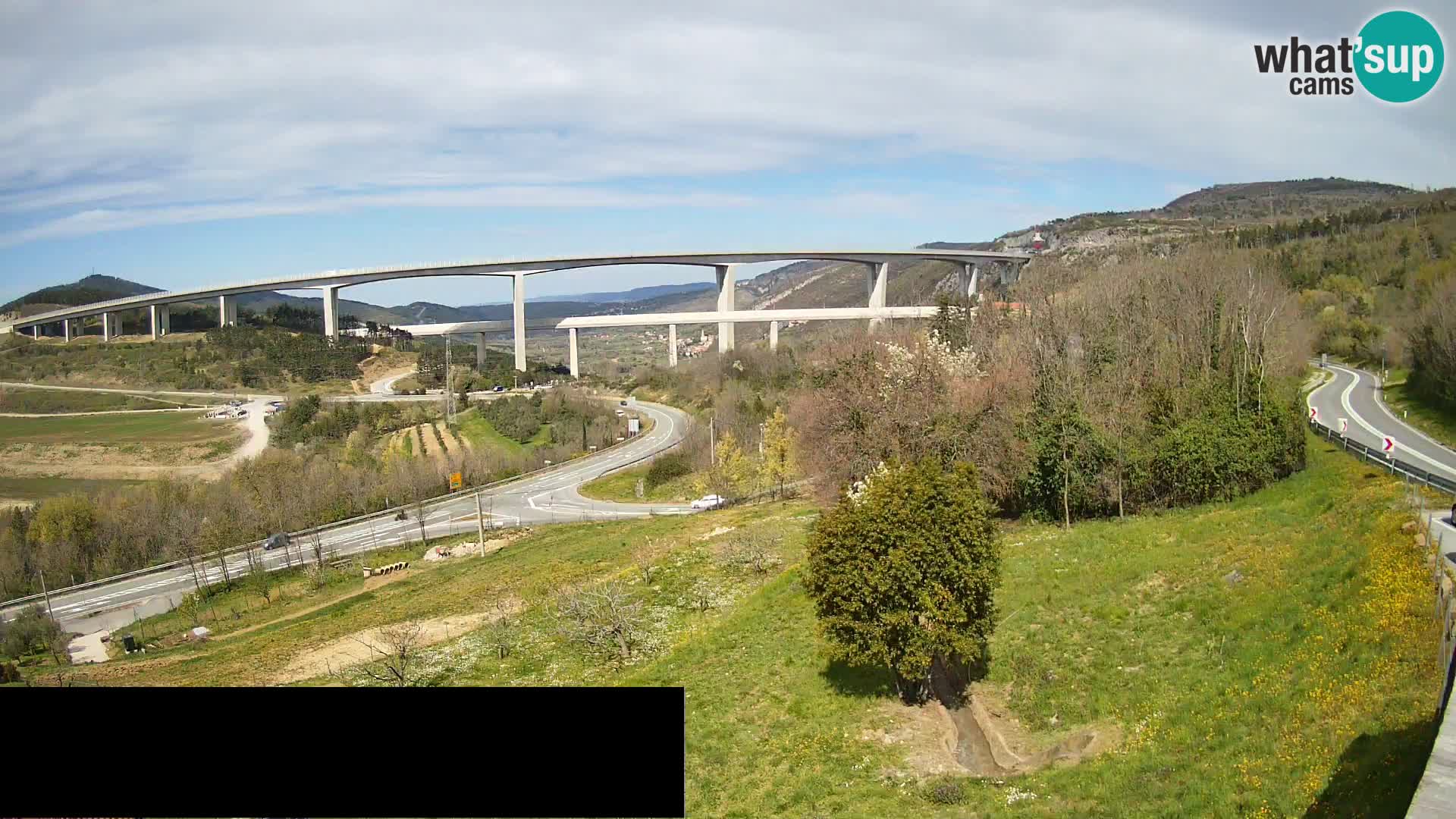 Kamera v živo Črni Kal Viadukt – pogled z Viki Burgerja