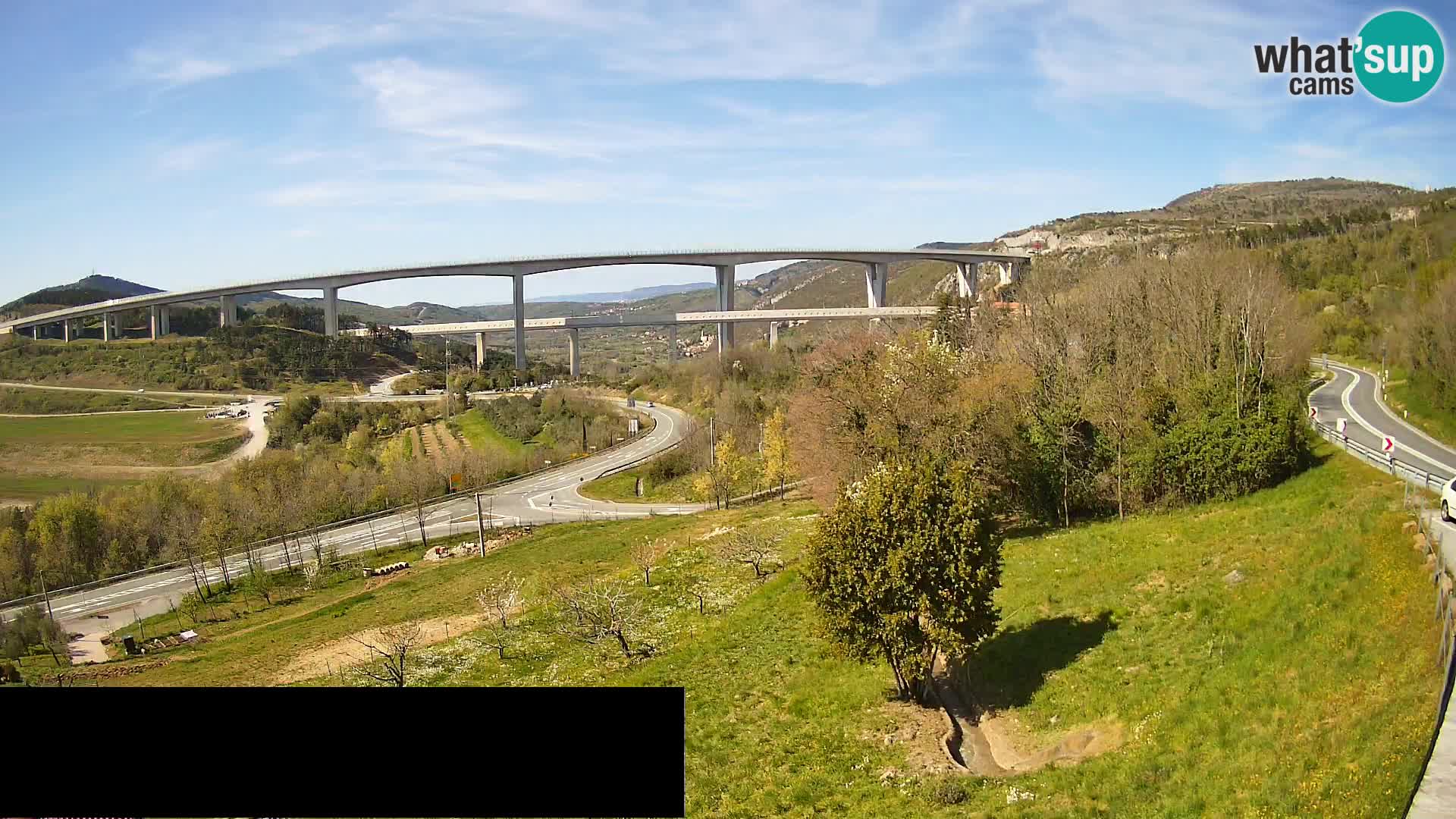 Webcam Črni Kal Viaduct – view from Viki Burger