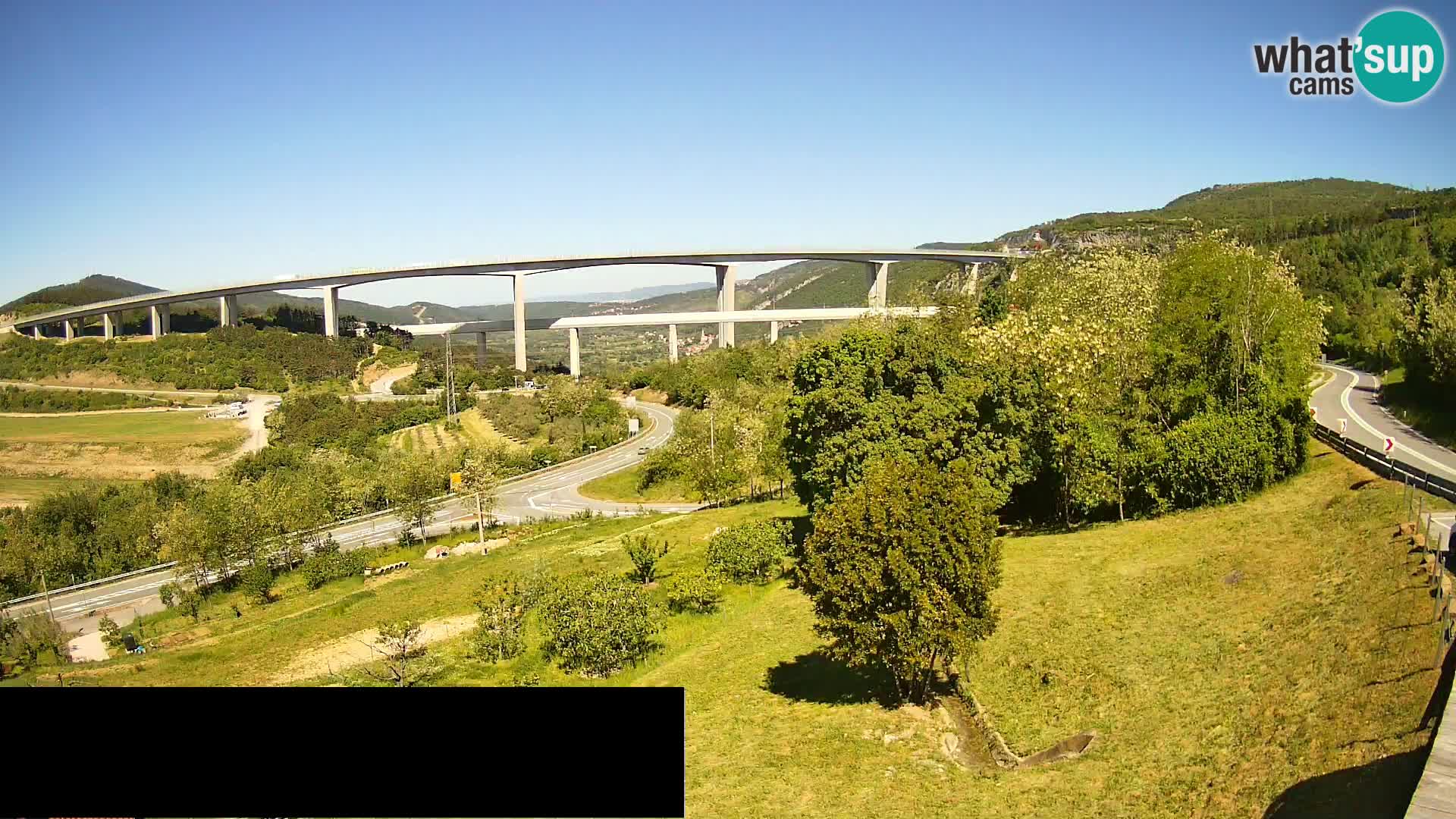 Livecam  Črni Kal Viadotto – panorama dal Viki Burger
