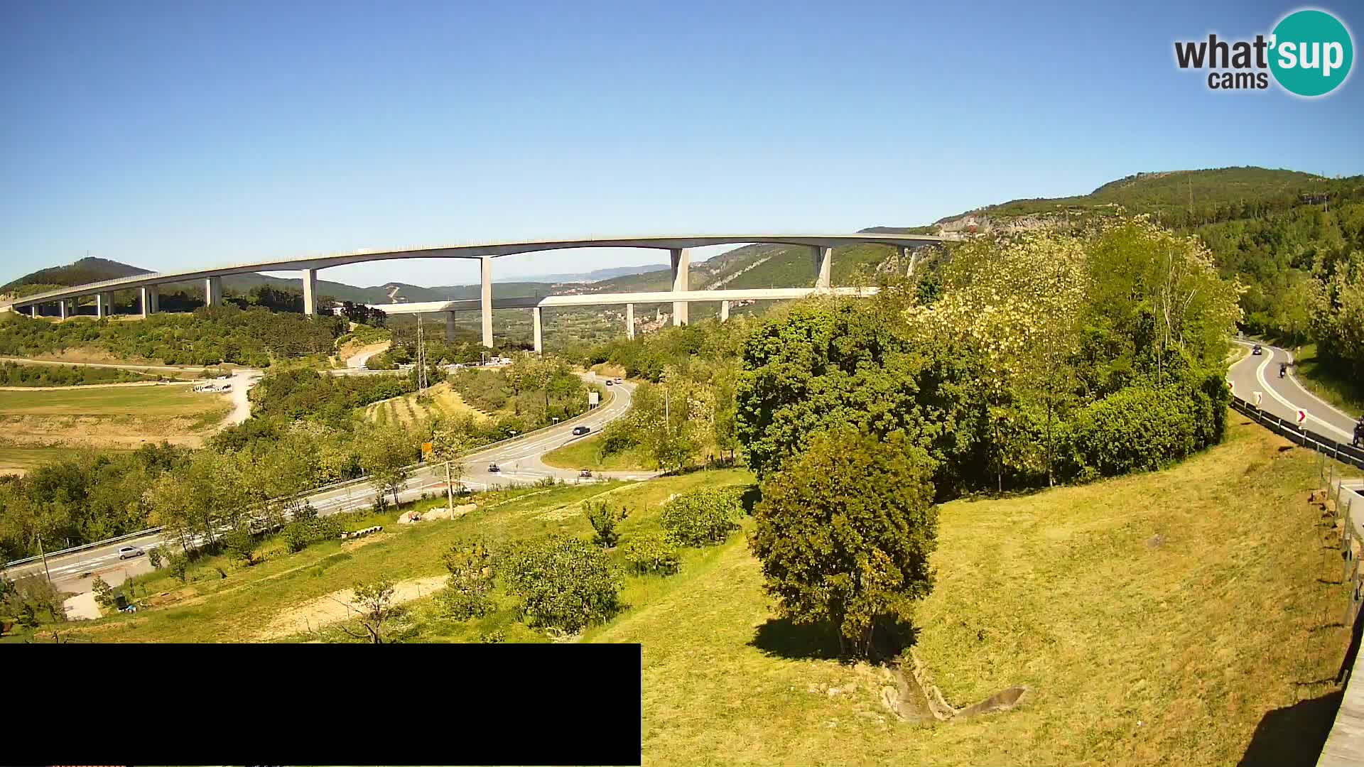 Livecam  Črni Kal Viadotto – panorama dal Viki Burger