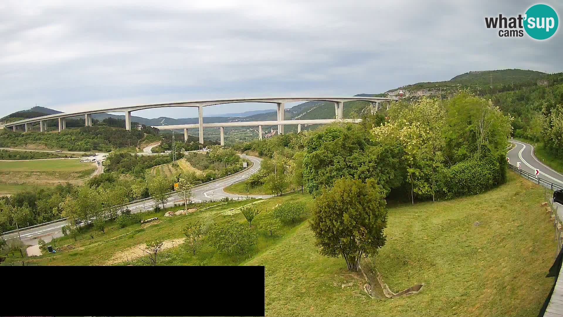 Livecam  Črni Kal Viadotto – panorama dal Viki Burger
