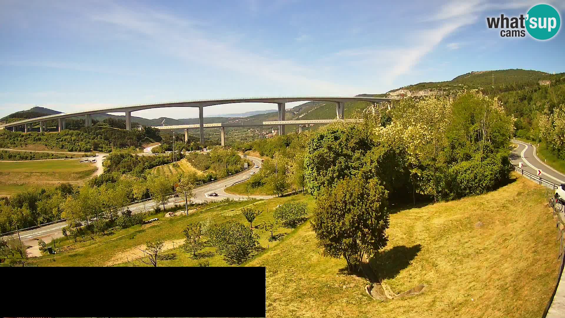 Livecam  Črni Kal Viadotto – panorama dal Viki Burger