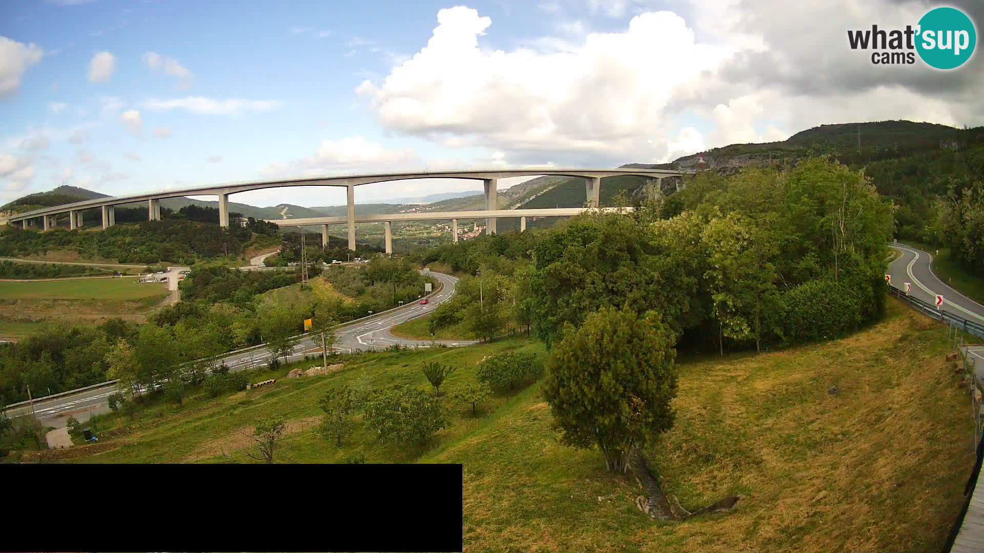 Livecam  Črni Kal Viadotto – panorama dal Viki Burger
