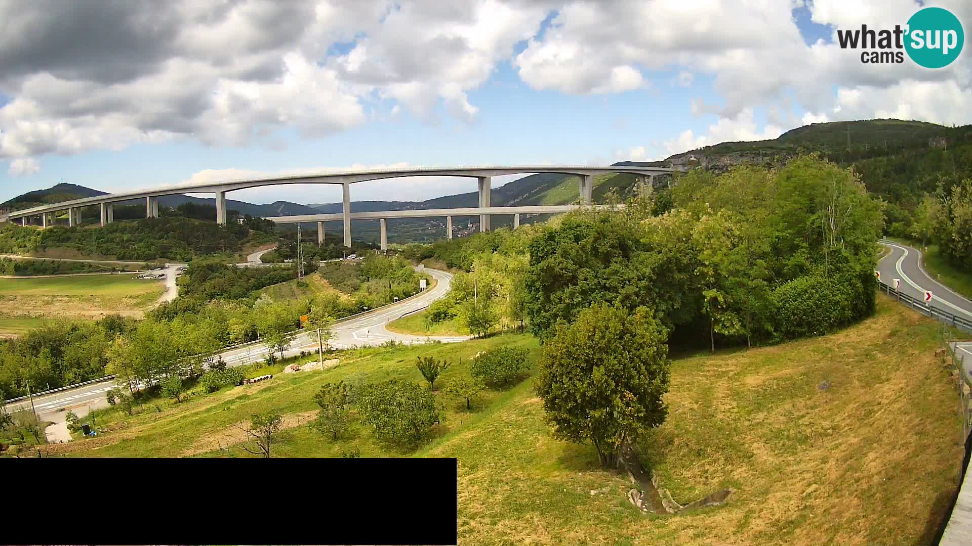 Kamera v živo Črni Kal Viadukt – pogled z Viki Burgerja