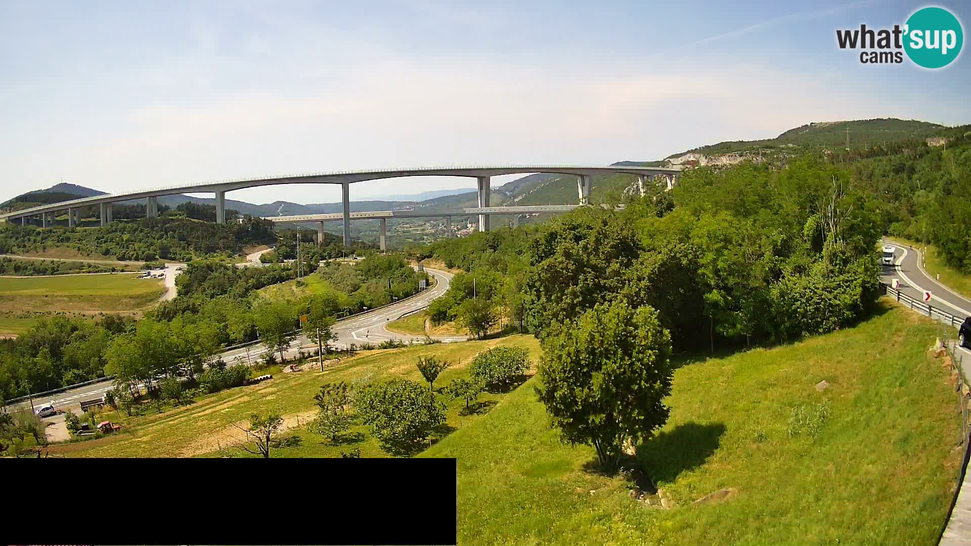 Livecam  Črni Kal Viadotto – panorama dal Viki Burger
