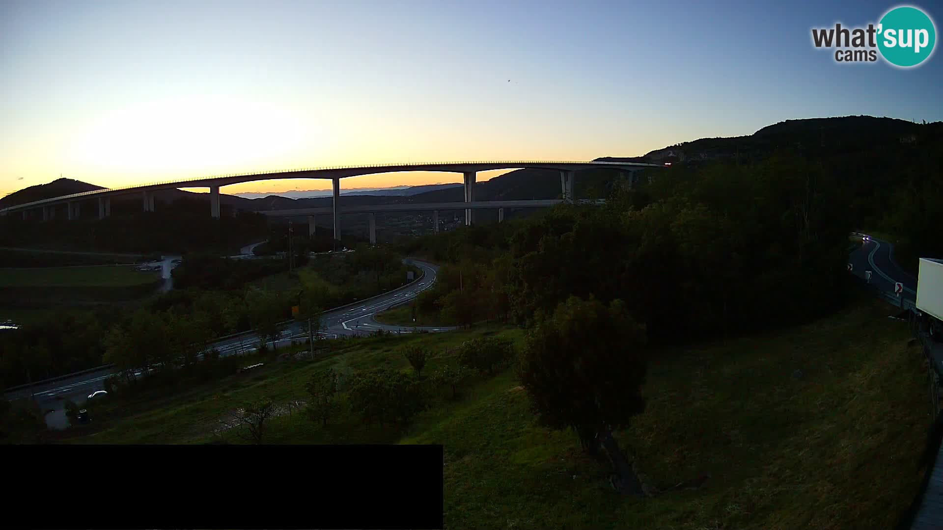 Livecam  Črni Kal Viadotto – panorama dal Viki Burger