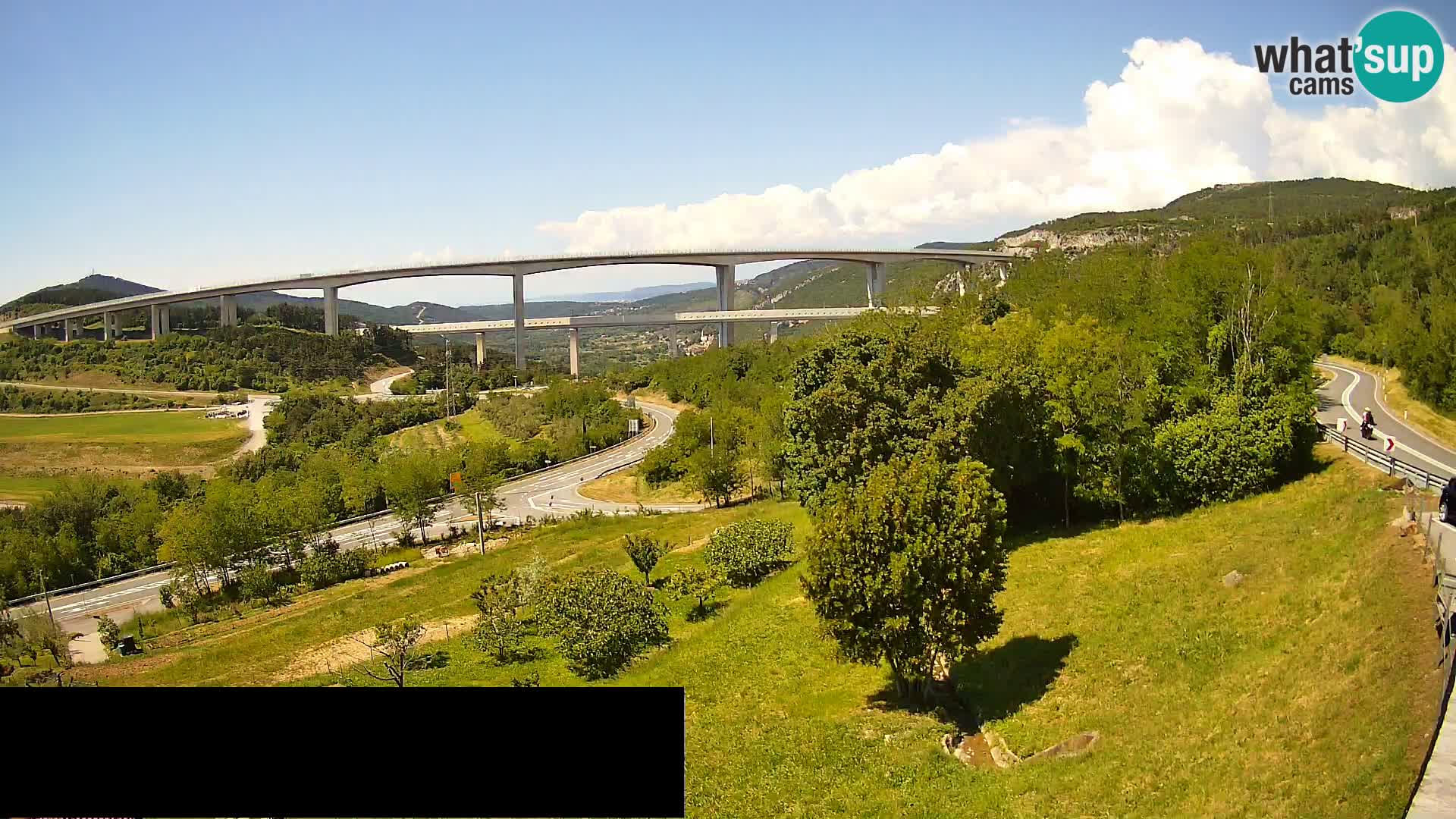 Webcam Črni Kal Viaduct – view from Viki Burger