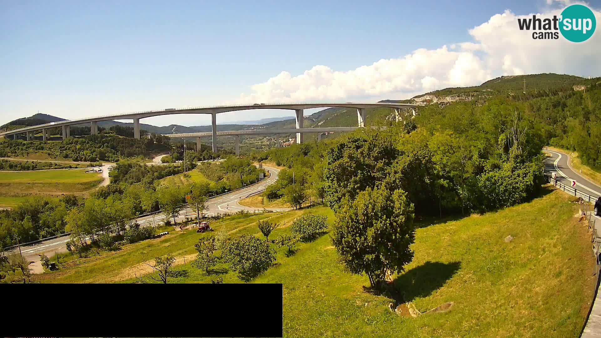 Livecam  Črni Kal Viadotto – panorama dal Viki Burger