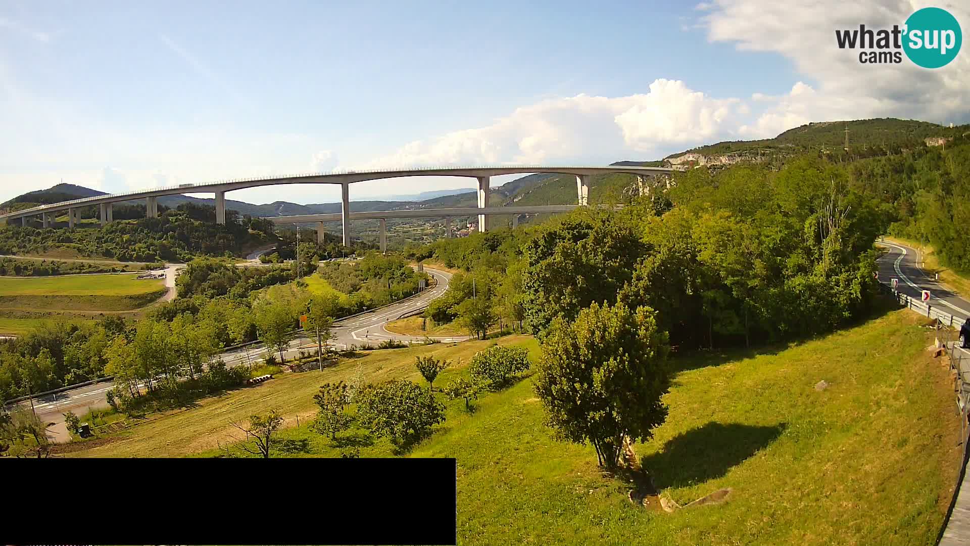 Kamera v živo Črni Kal Viadukt – pogled z Viki Burgerja