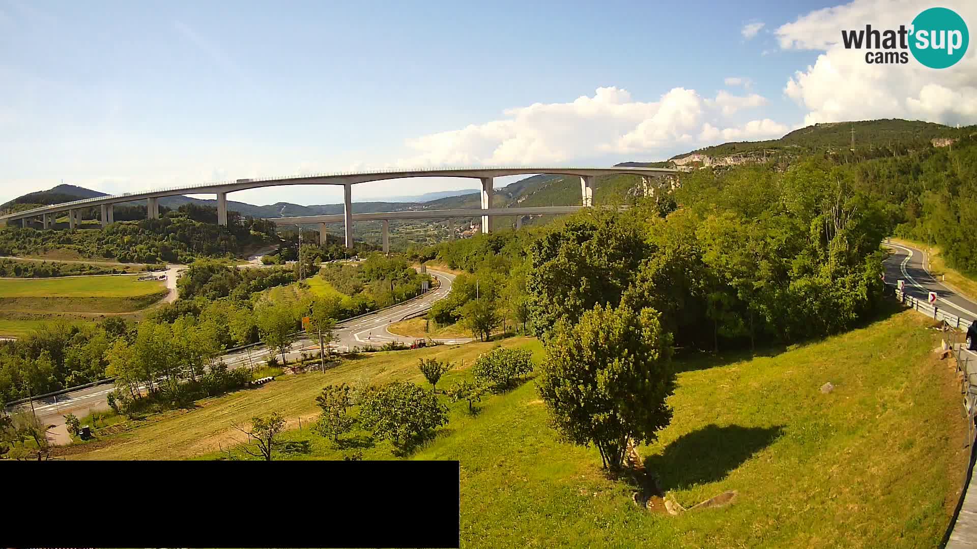 Kamera v živo Črni Kal Viadukt – pogled z Viki Burgerja