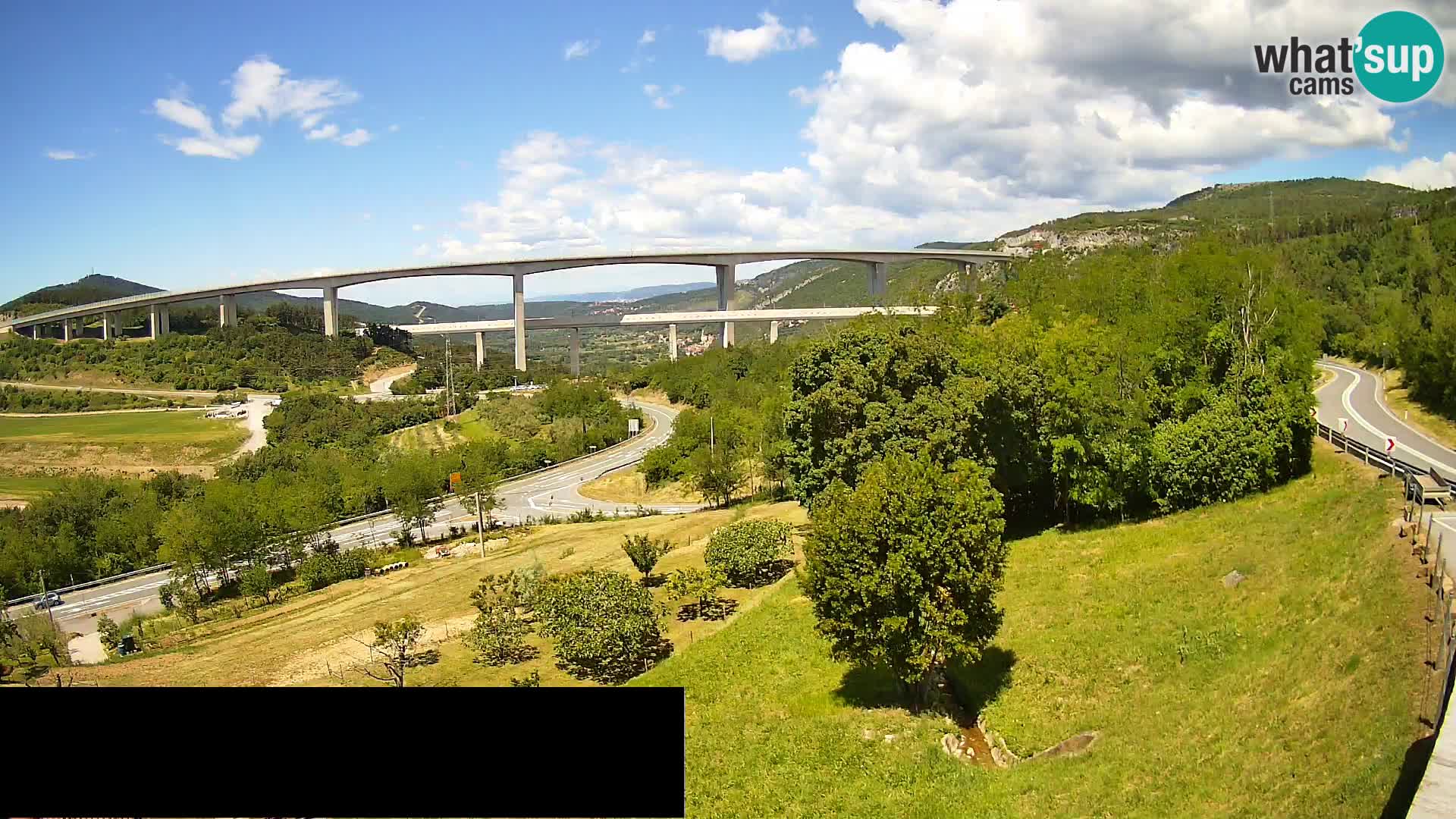 Webcam Črni Kal Viaduct – view from Viki Burger