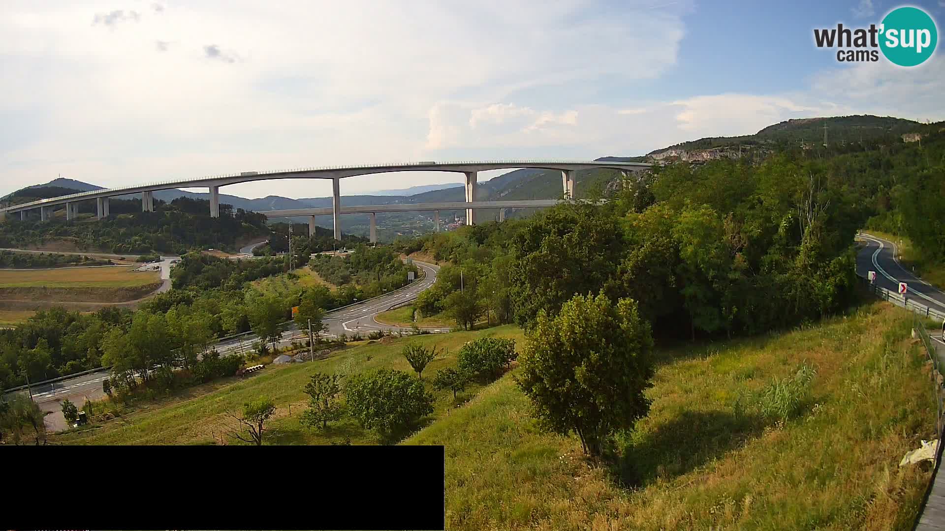 Kamera v živo Črni Kal Viadukt – pogled z Viki Burgerja