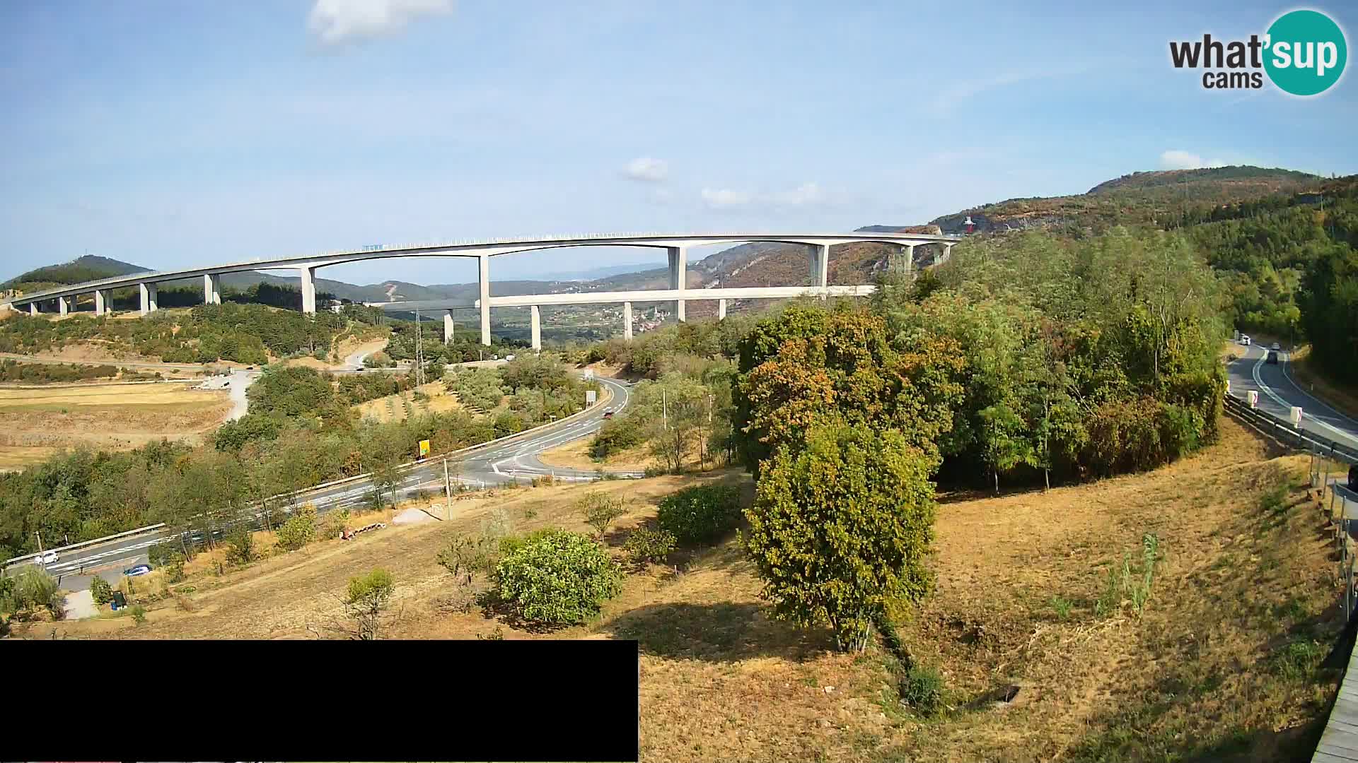 Livecam  Črni Kal Viadotto – panorama dal Viki Burger