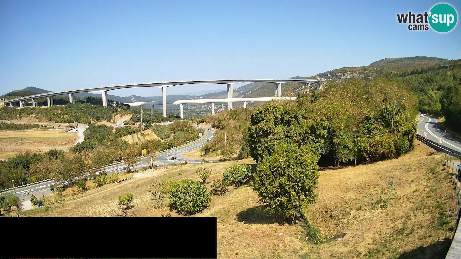 Livecam  Črni Kal Viadotto – panorama dal Viki Burger
