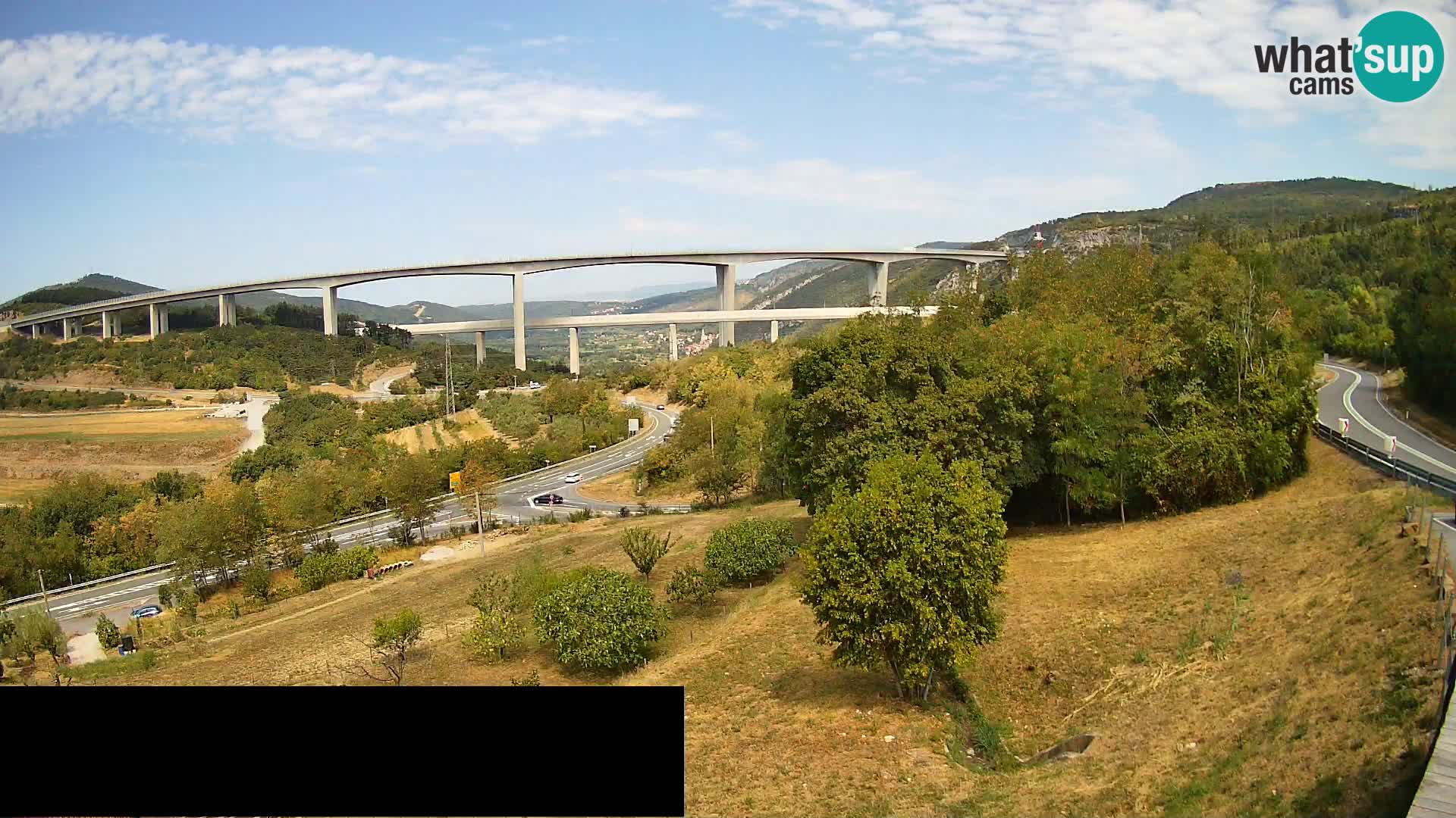 Livecam  Črni Kal Viadotto – panorama dal Viki Burger