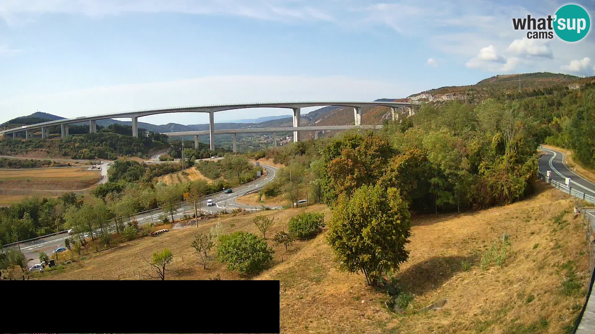 Webcam Črni Kal Viaduct – view from Viki Burger