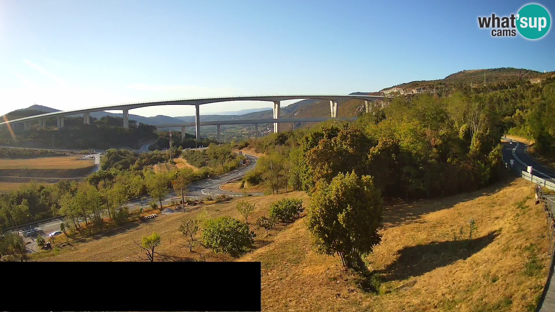 Livecam  Črni Kal Viadotto – panorama dal Viki Burger