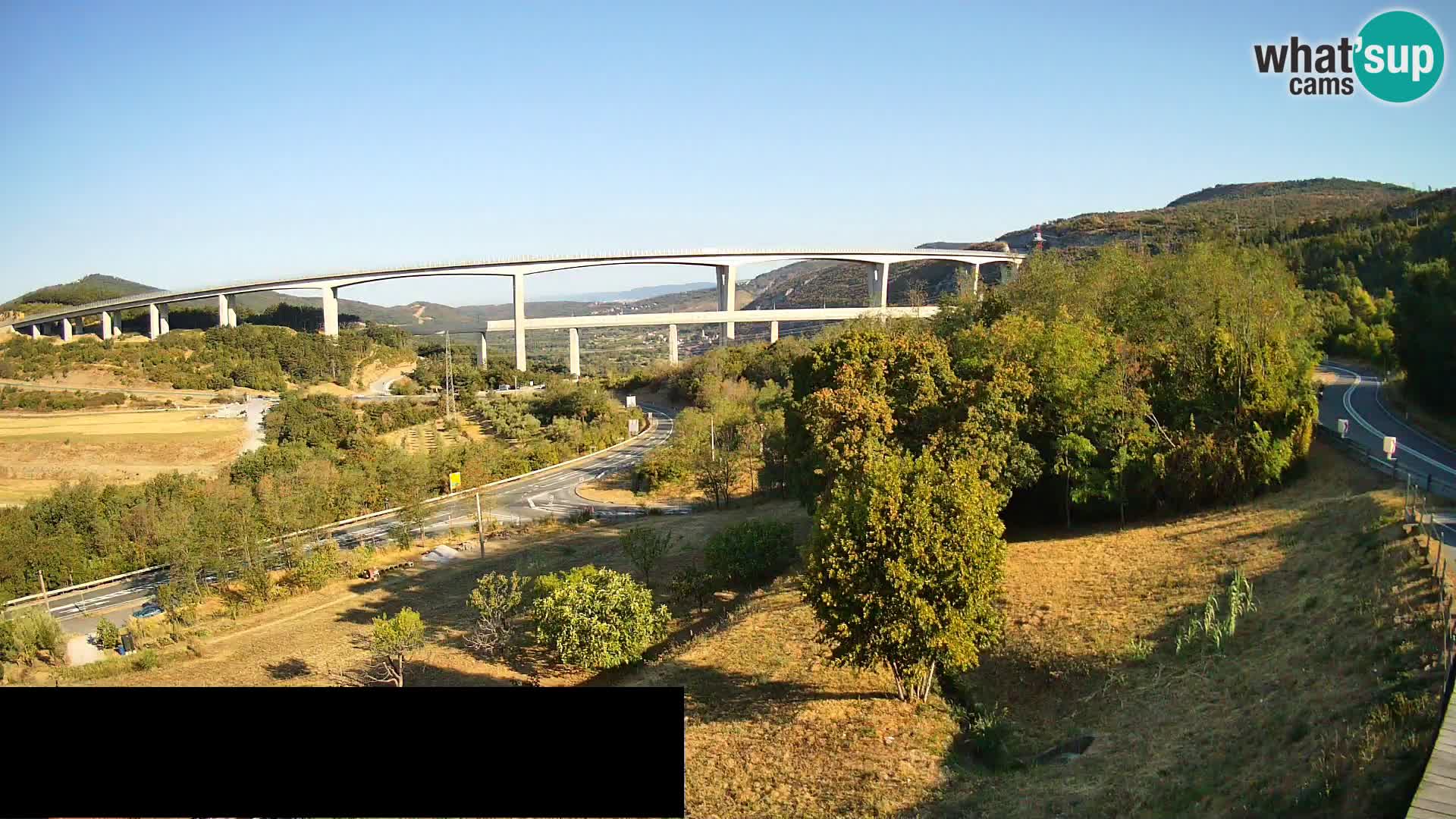 Livecam  Črni Kal Viadotto – panorama dal Viki Burger
