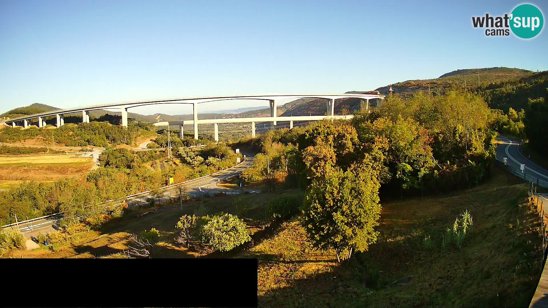Livecam  Črni Kal Viadotto – panorama dal Viki Burger