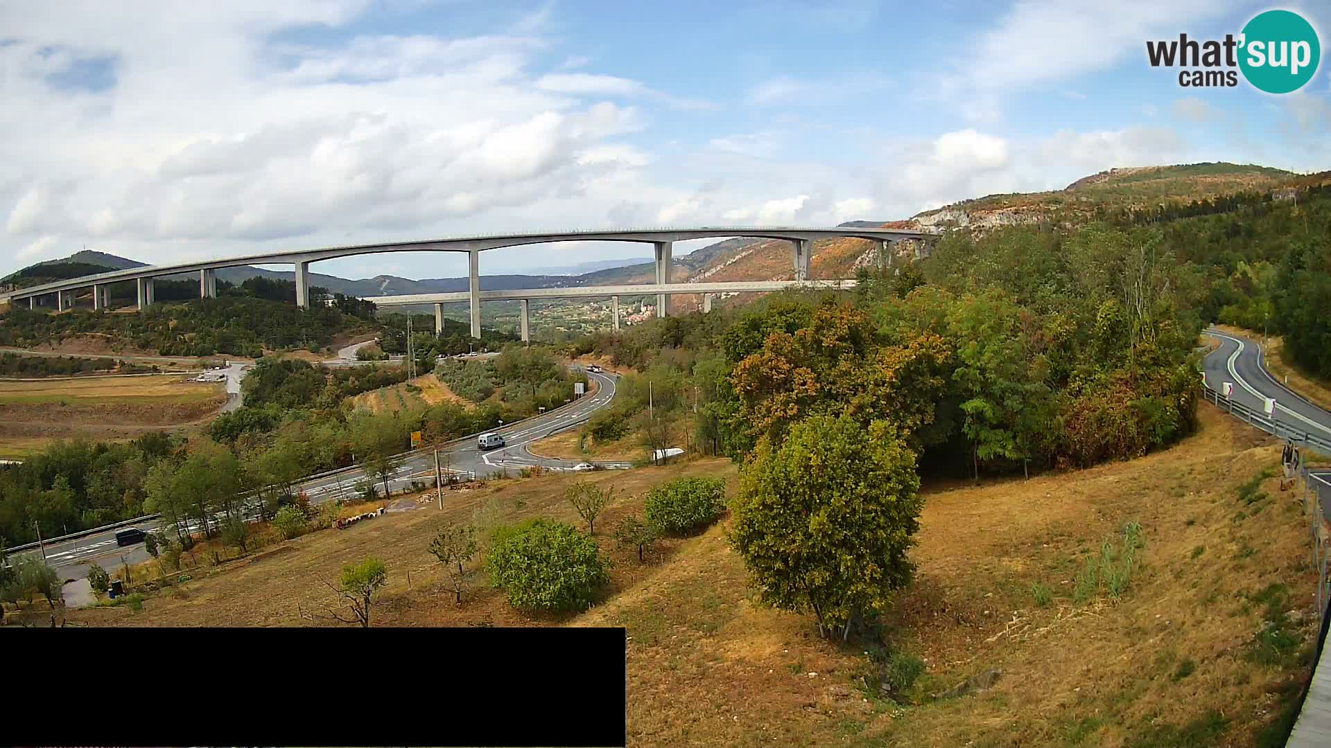 Webcam Črni Kal Viaduct – view from Viki Burger