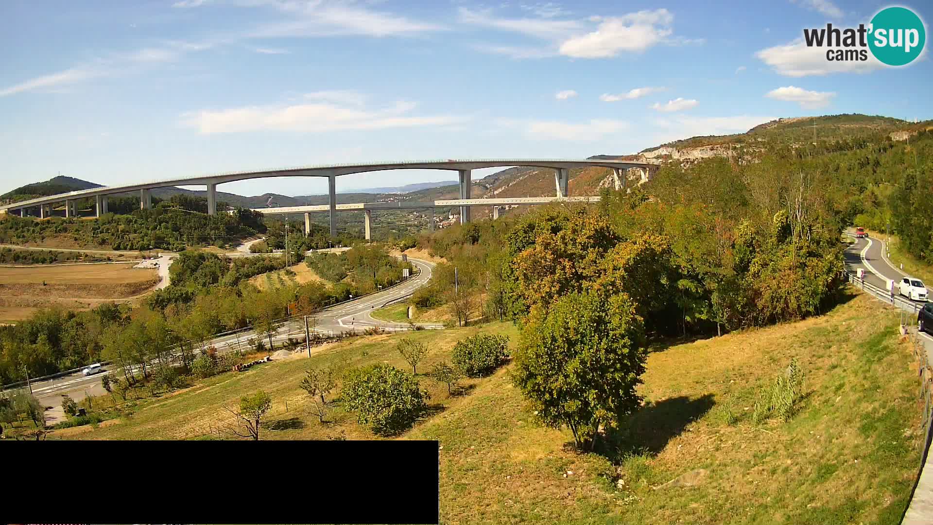 Livecam  Črni Kal Viadotto – panorama dal Viki Burger