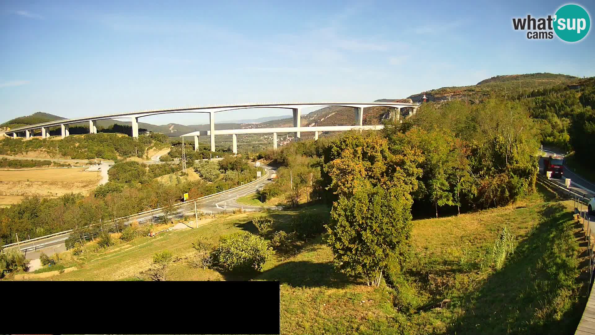 Livecam  Črni Kal Viadotto – panorama dal Viki Burger