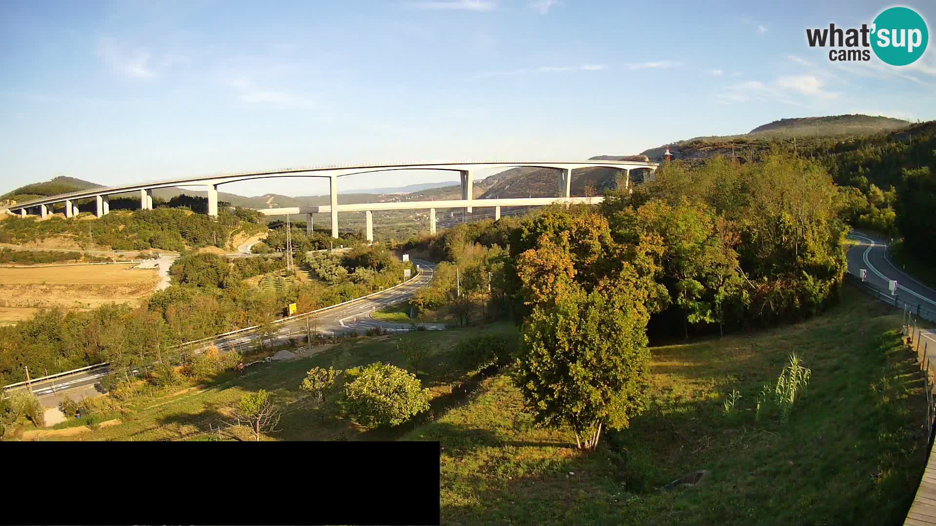 Livecam  Črni Kal Viadotto – panorama dal Viki Burger